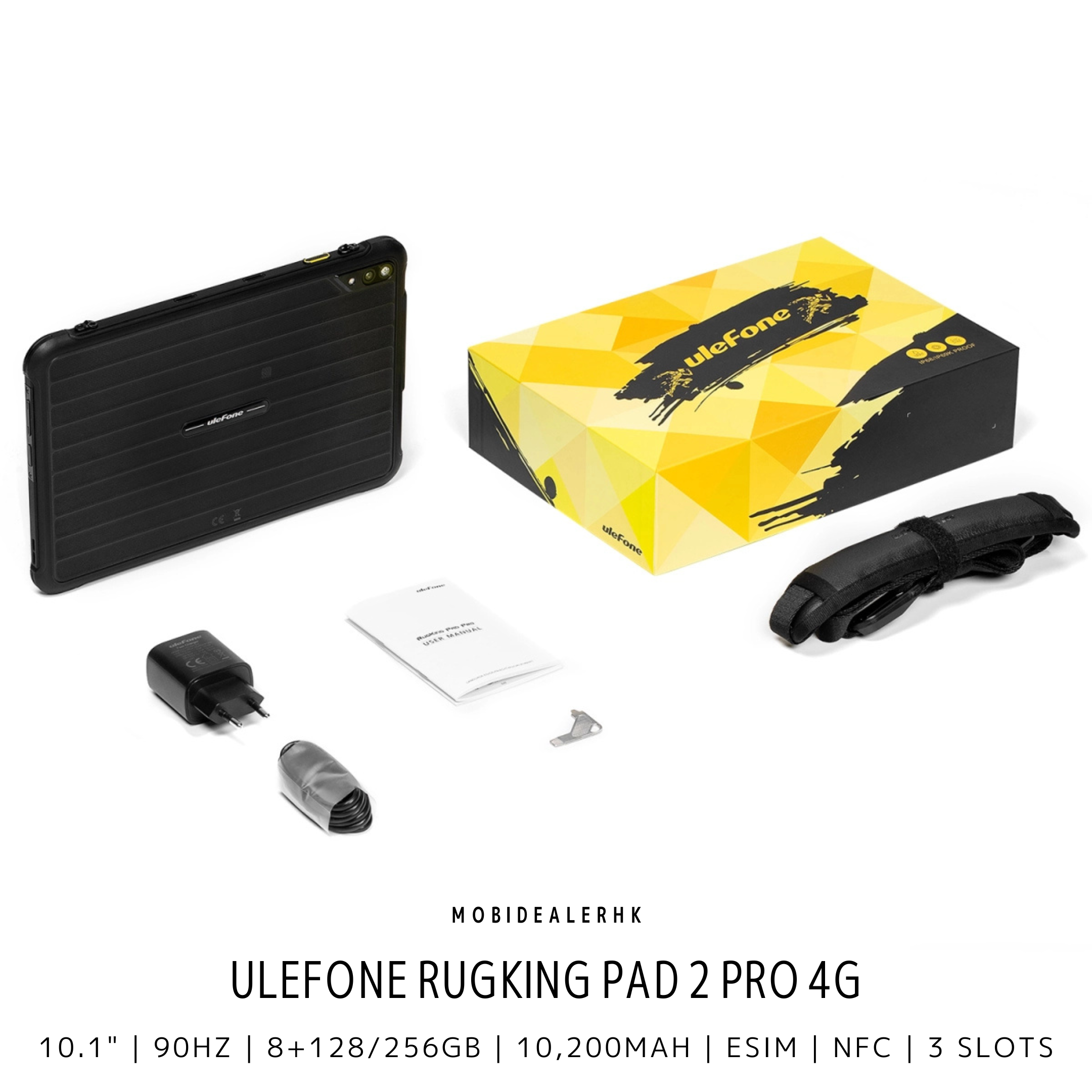 Ulefone RugKing Pad 2 Pro | 歐樂風 RugKing Pad 2 Pro | 4G | 三防平板電腦 | 10.1" | 90Hz | 8+128/256Gb | 10,200mAh | eSIM | NFC | 3咭槽