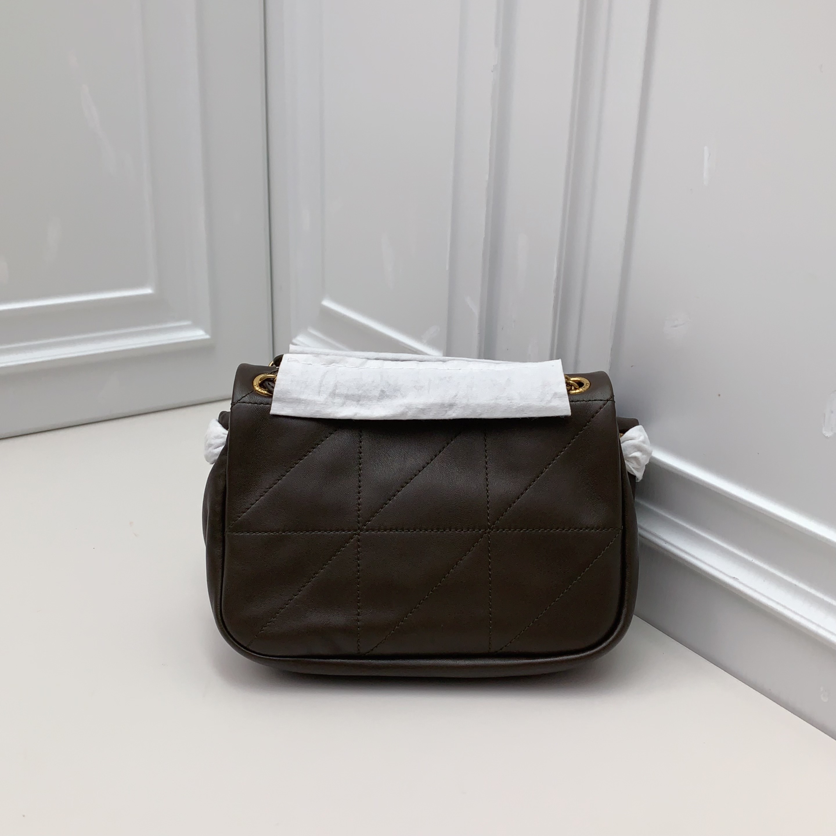 【預訂貨品】YSL Jamie橄欖綠色羊皮mini斜咩包 