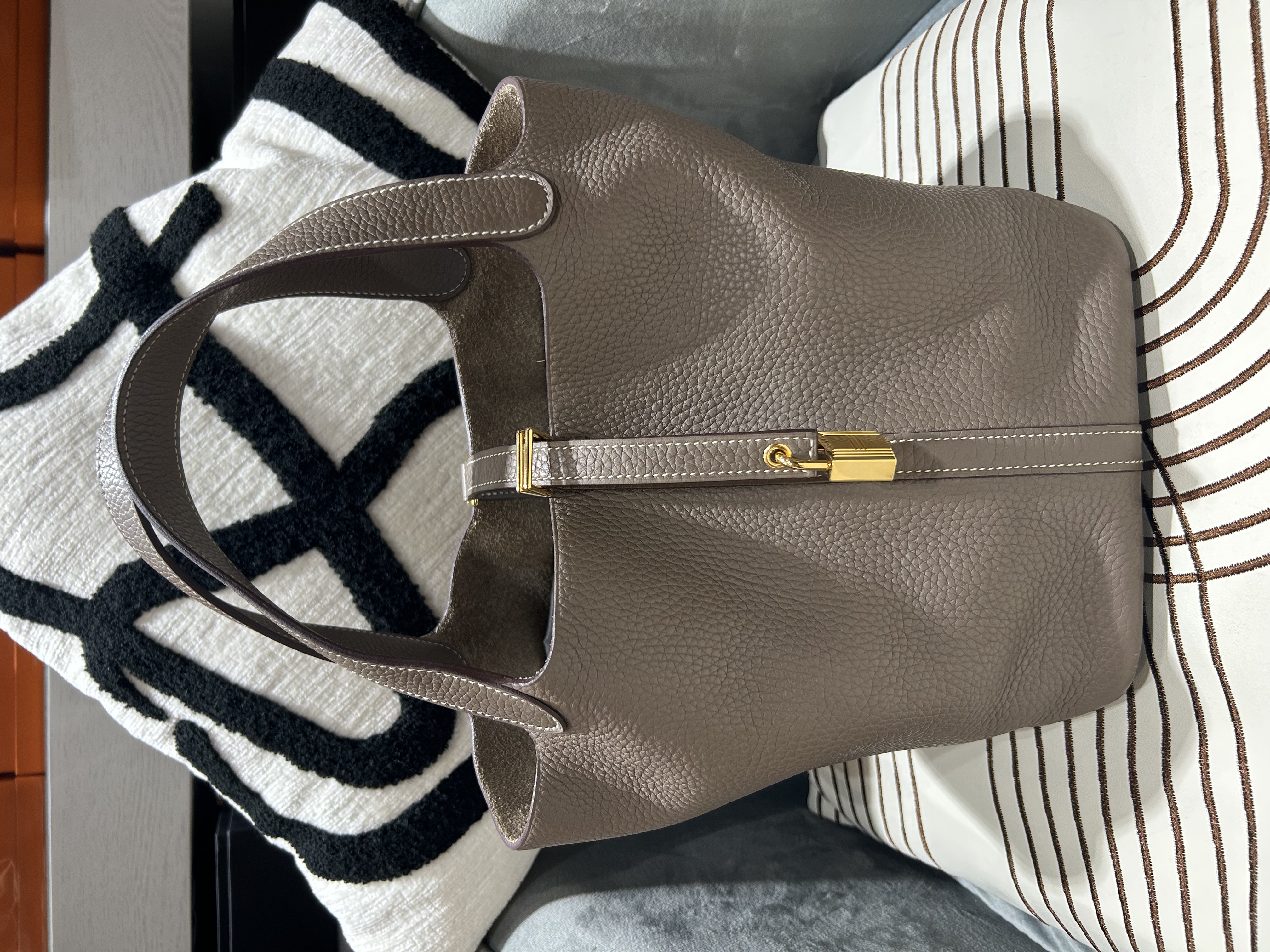 Hermes Picotin 22 Stamp D 大象灰金扣 100%Authentic, 95%New ✅Key Lock ✅Dust bag