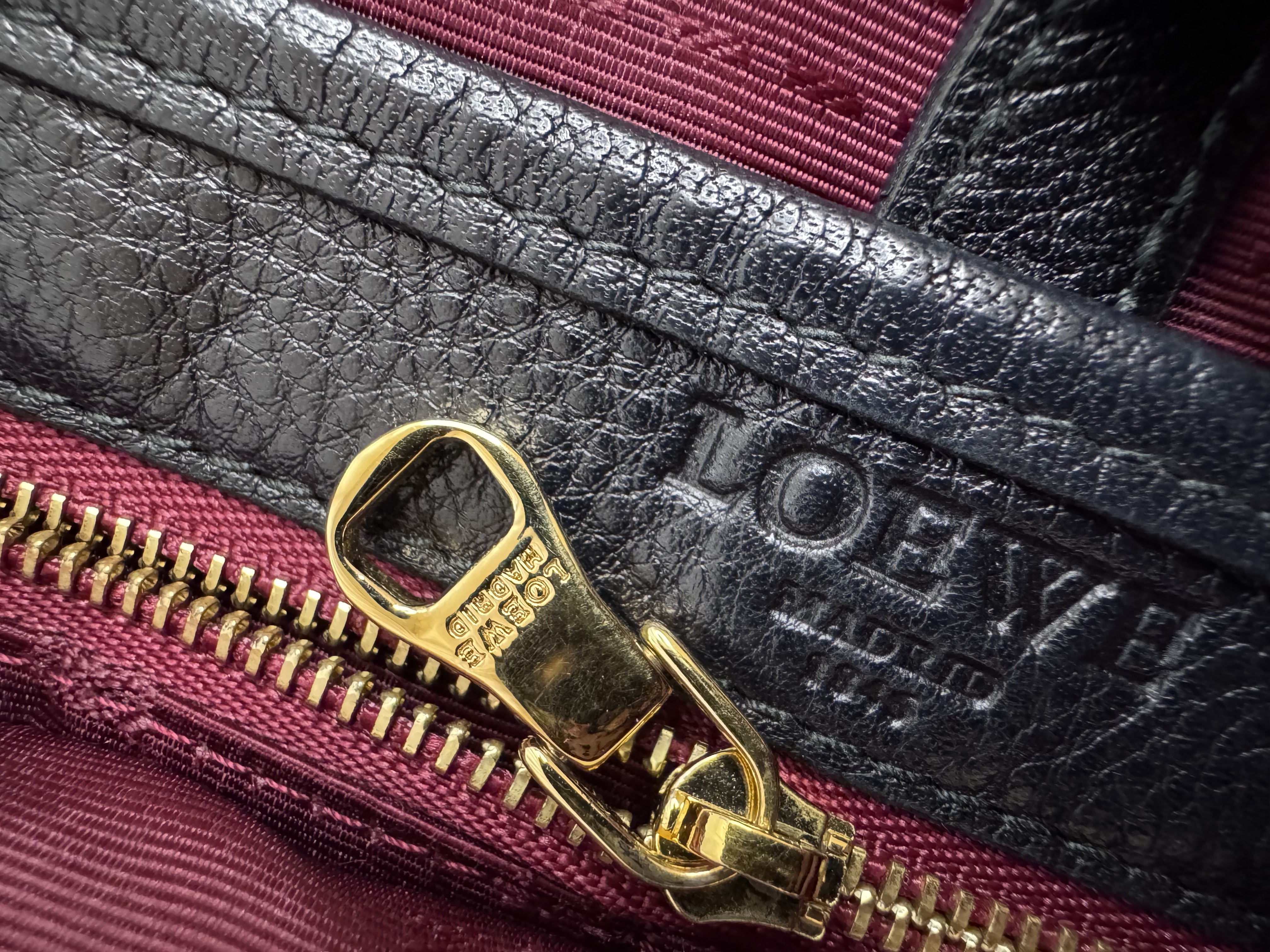 Loewe Black Leather Shoulder Bag
