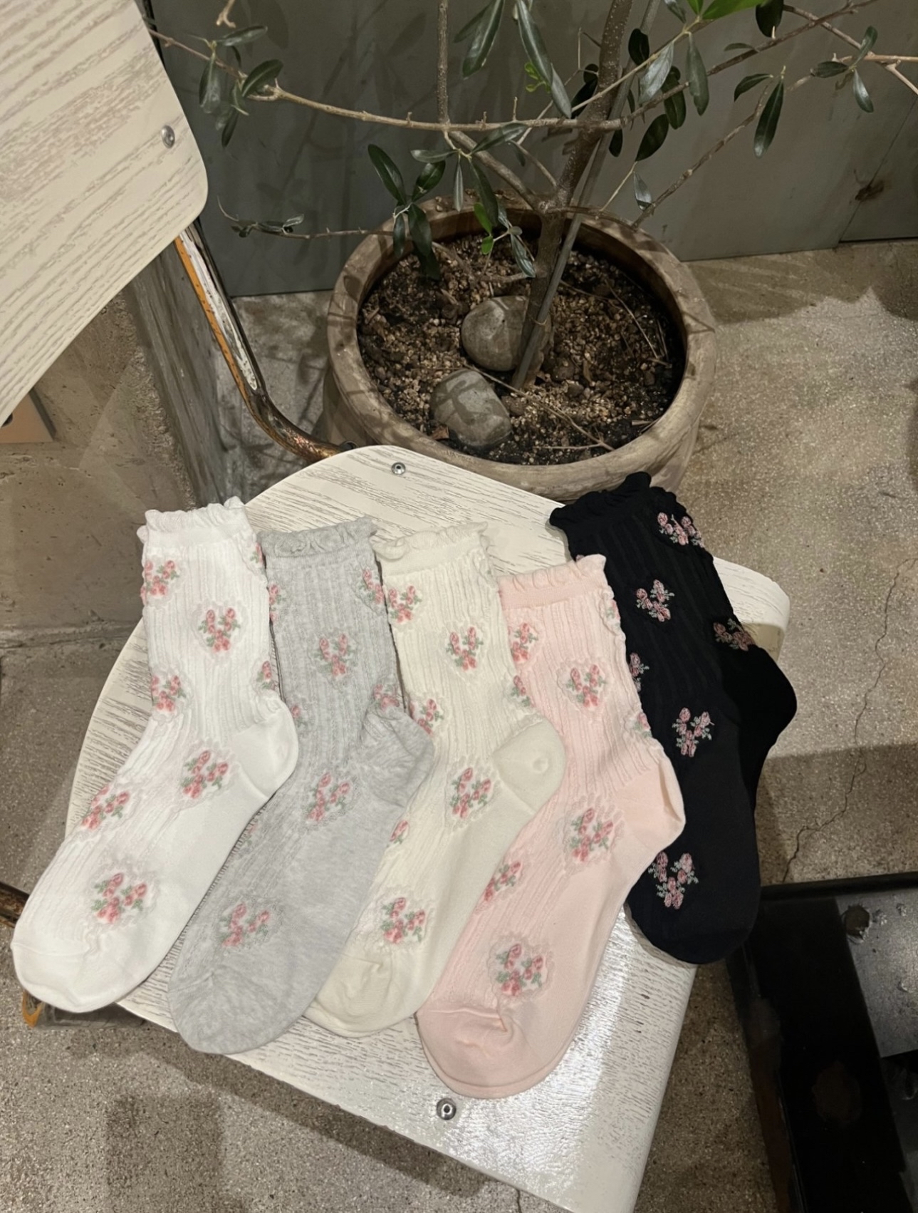KKY Heart Rose high socks