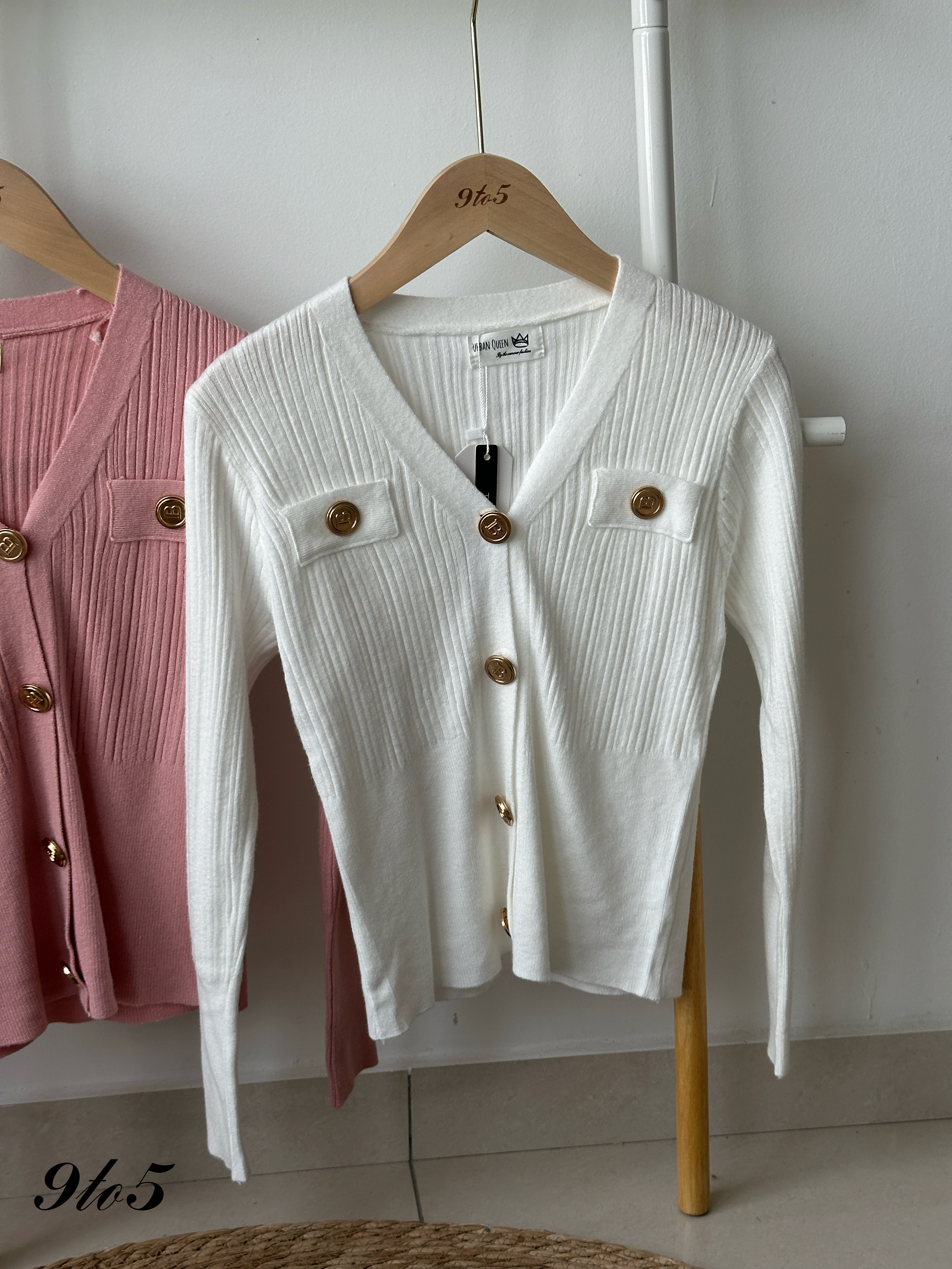 T4233 V Neck Ribbed Cardigan - 4 Colors 
