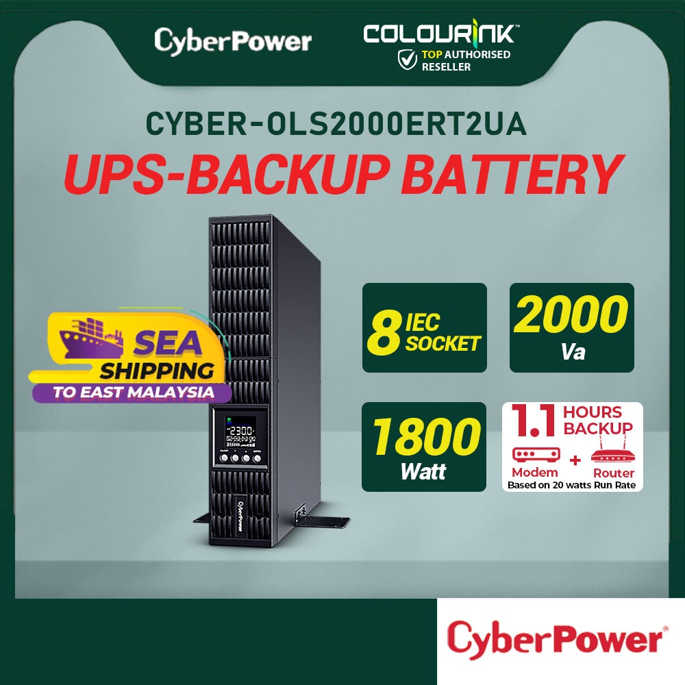 CyberPower Online OLS2000ERT2UA 1800W Pure SineWave Smart Backup Battery AVR Surge Protector for Server NAS DVR