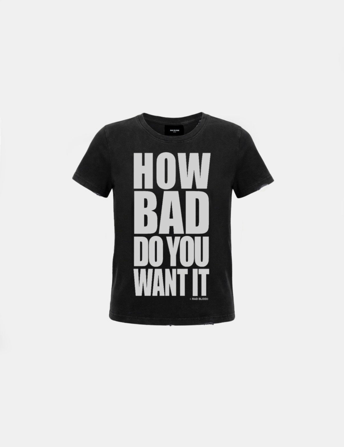 BADBLOOD [w-tee26-131] DO YOU WANT IT Short Sleeve T-Shirt - Black