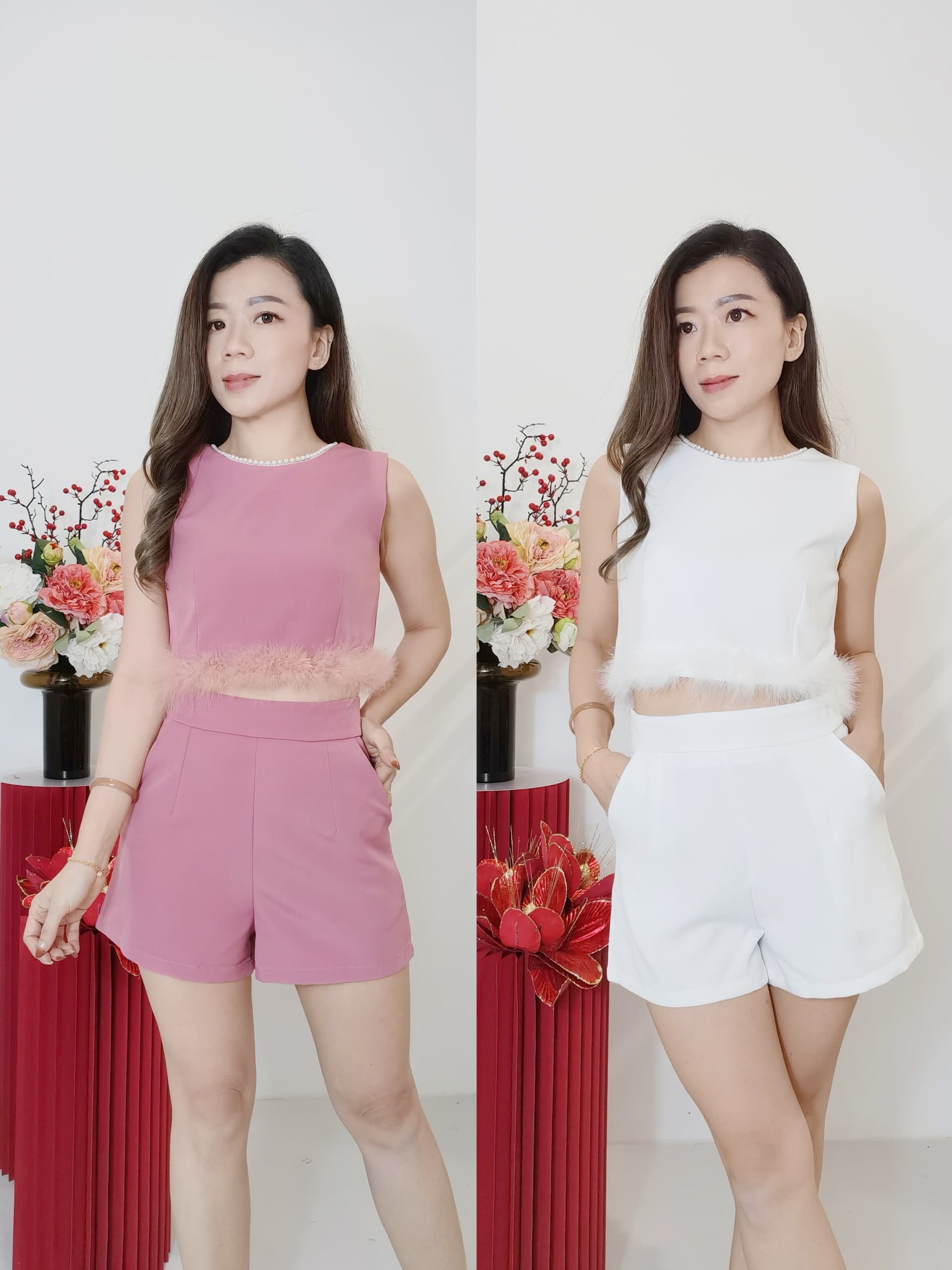 960 Design Set 时尚毛边短裤套裝