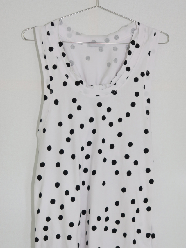 Polka Dot Cutout Tank Top