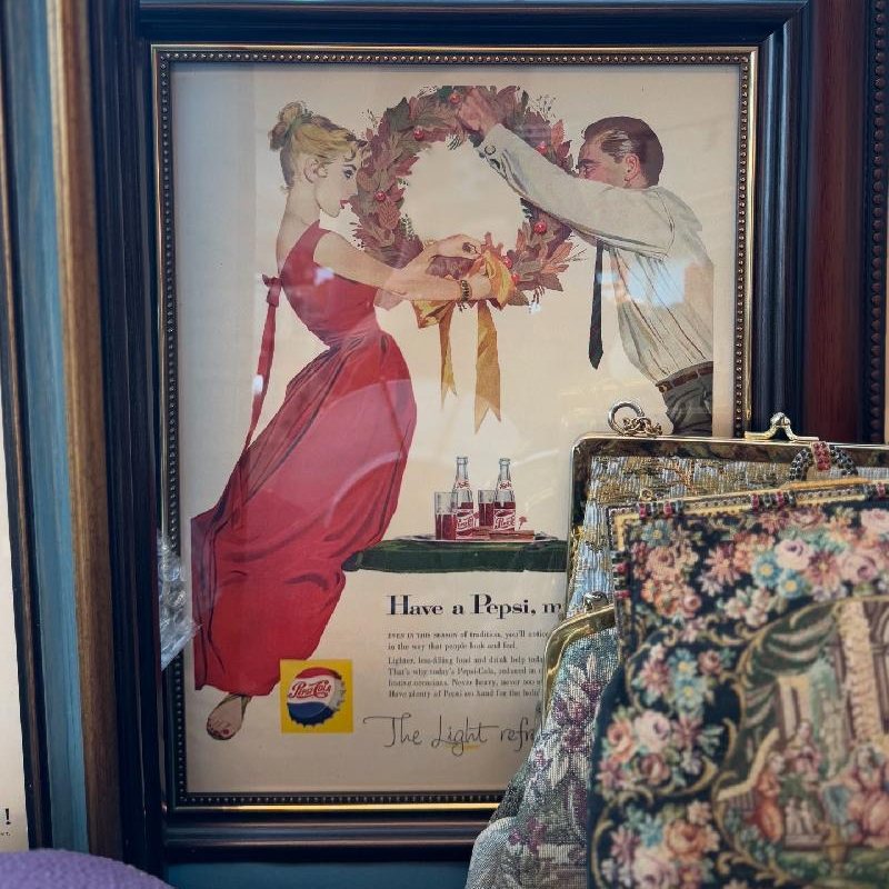 Framed Vintage Advert Poster Series- 1958 PEPSI-COLA Have a Pepsi Merry People Vintage Print Ad (MT2267)
