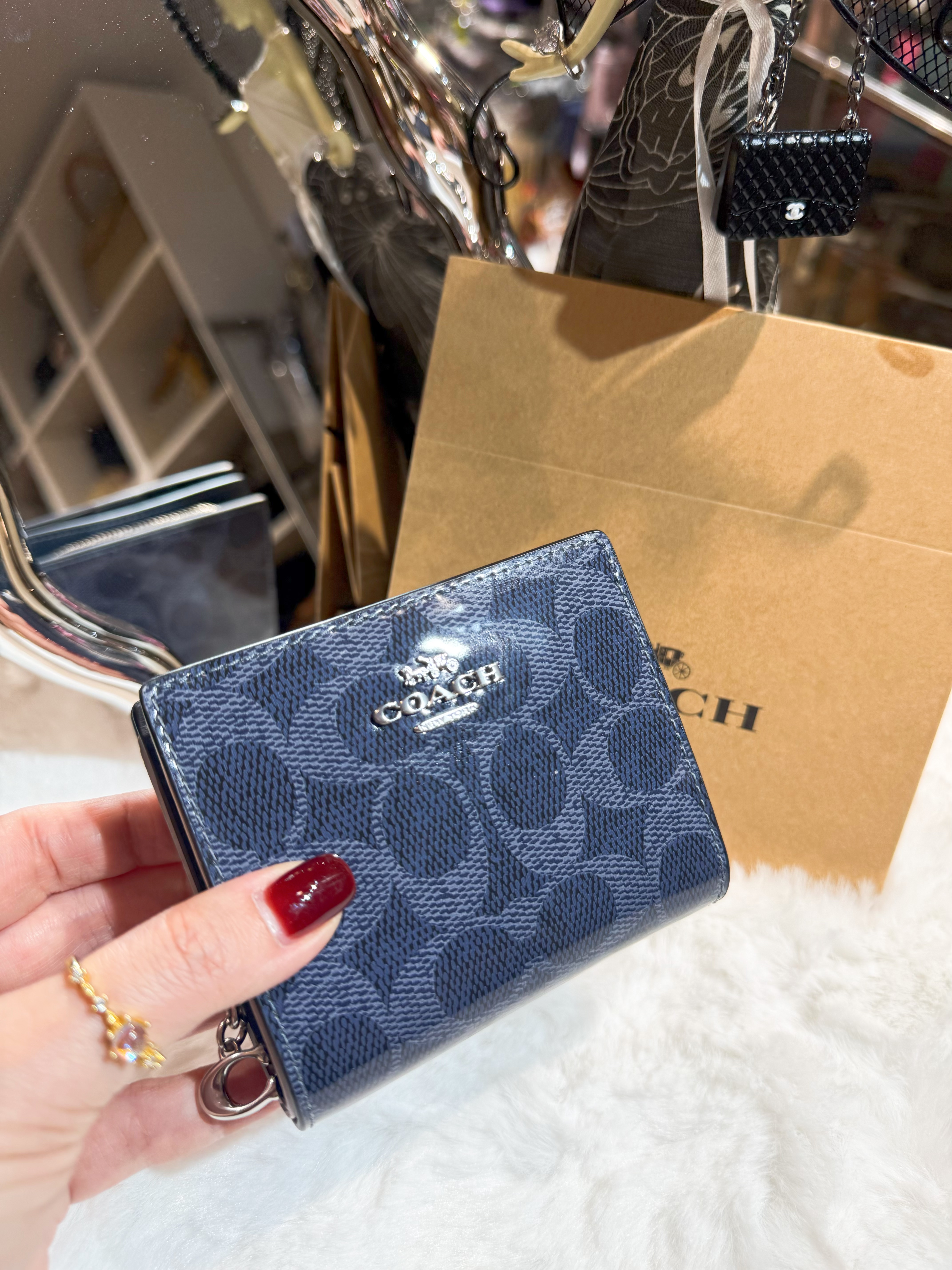 Coach Snap wallet pat/navy/m