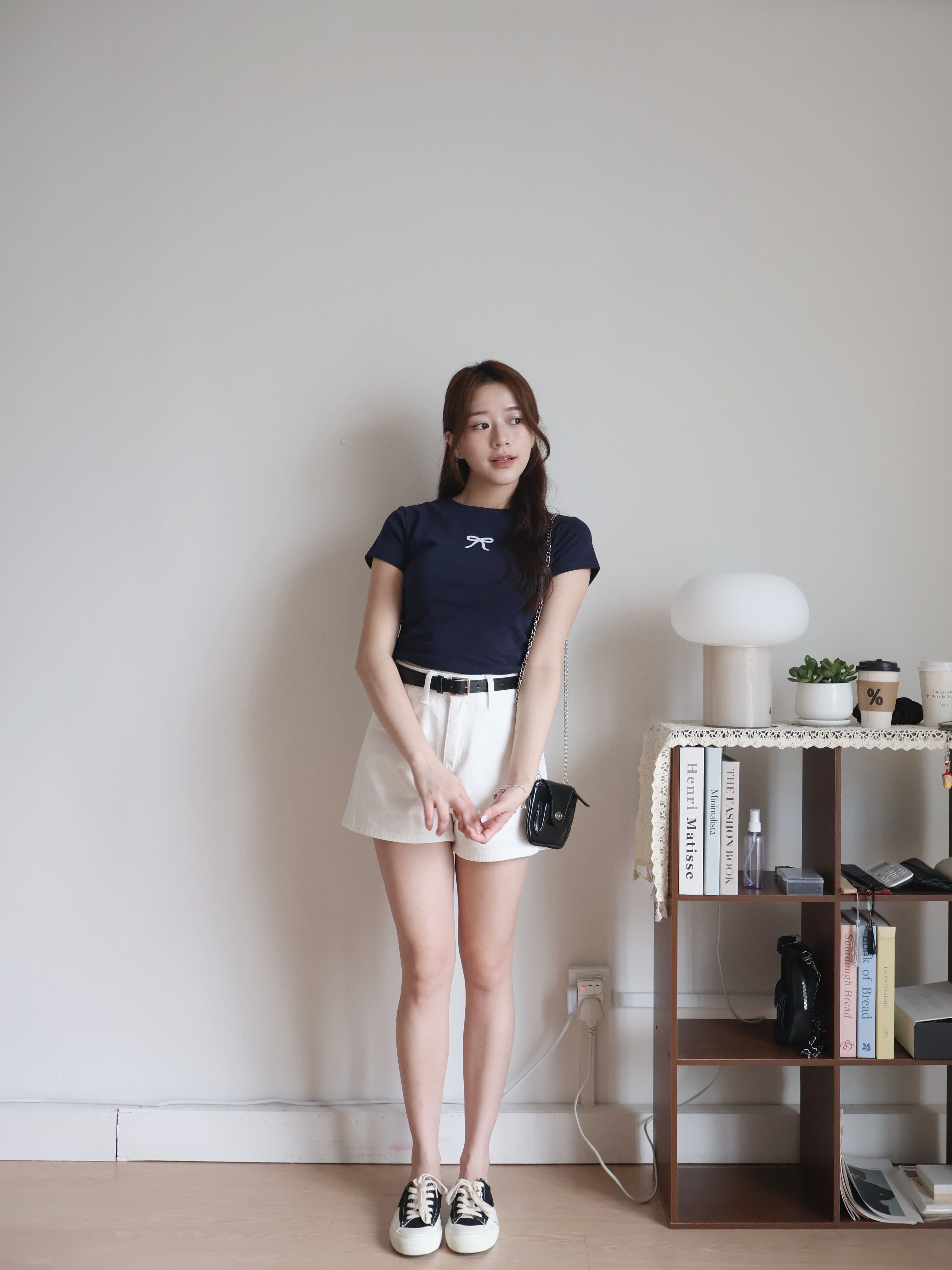 Aster Denim Shorts | White