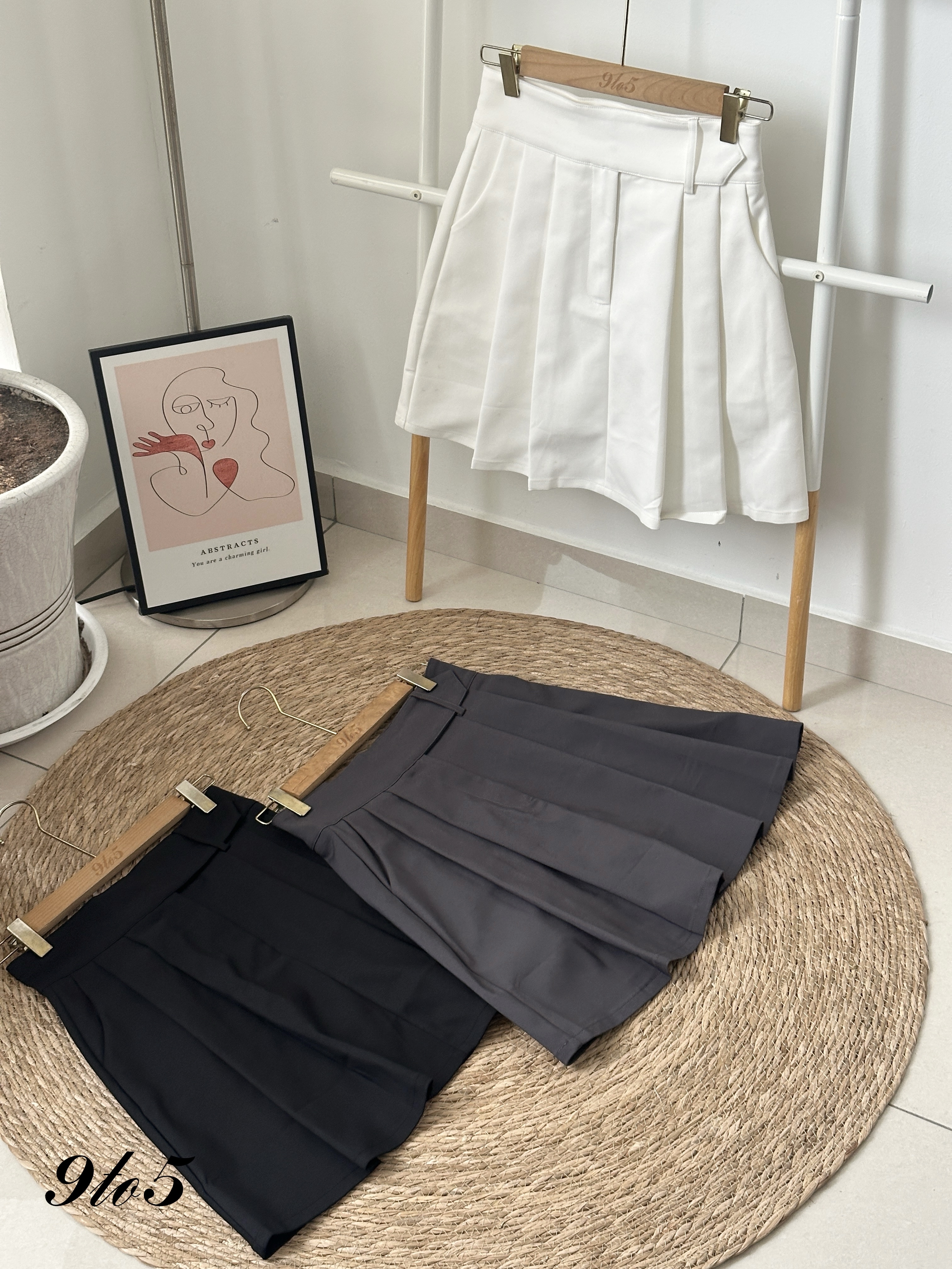 S1831 A Line Pleated Skirt - 3 Colors 