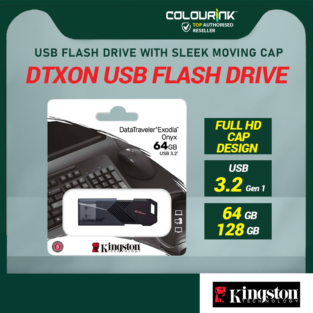 Kingston DataTraveler Exodia Onyx USB Flash Drive USB 3.2 Gen 1(64GB/128GB)