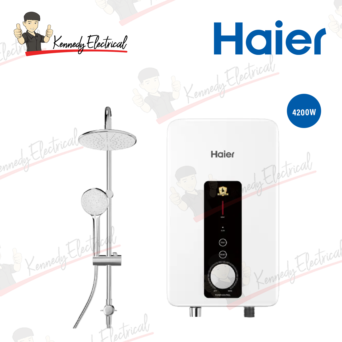 Haier 4.2kW DC Pump Rain Shower Water Heater (EI42M-BP1W-RS)