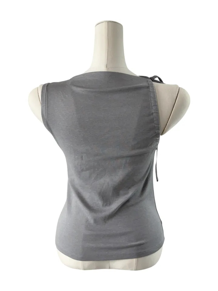 Floral Applique Ruched Tank Top