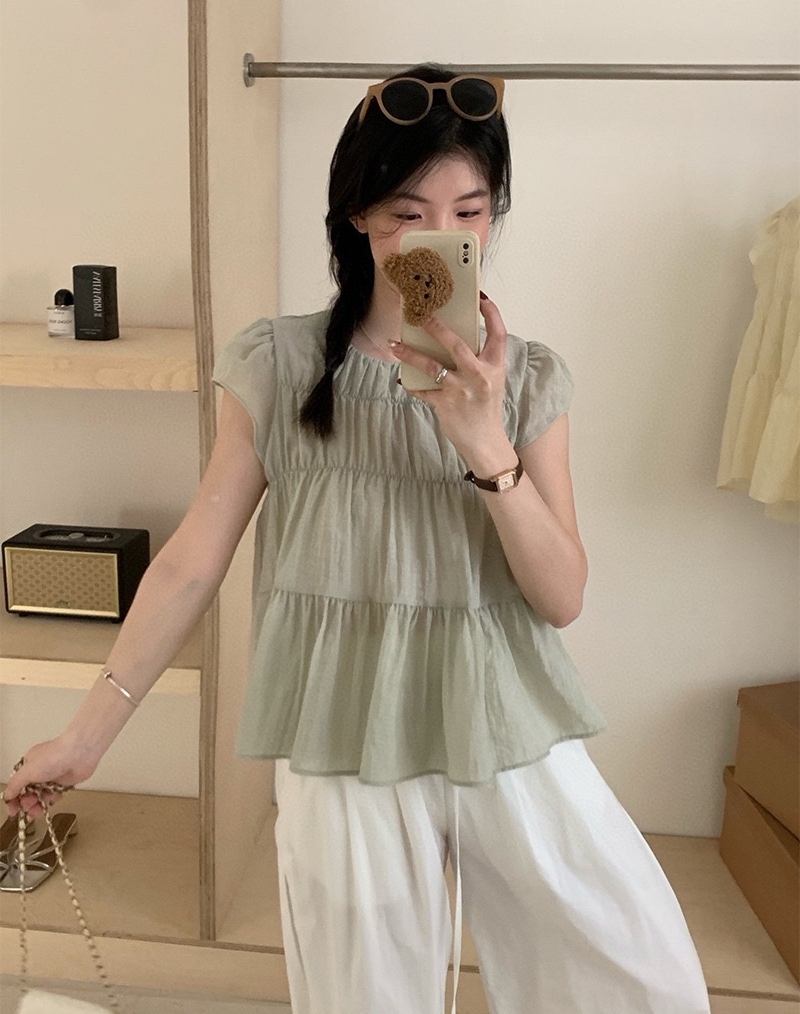 Oni Style Ruffle Blouse 韩系小衫 （ 4 colour ）