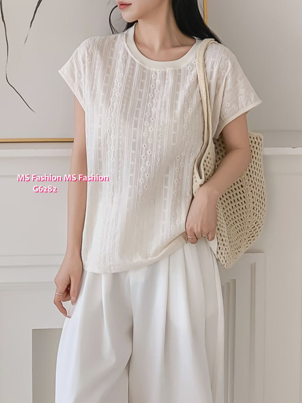 G6282 韓國🇰🇷淨色通花top