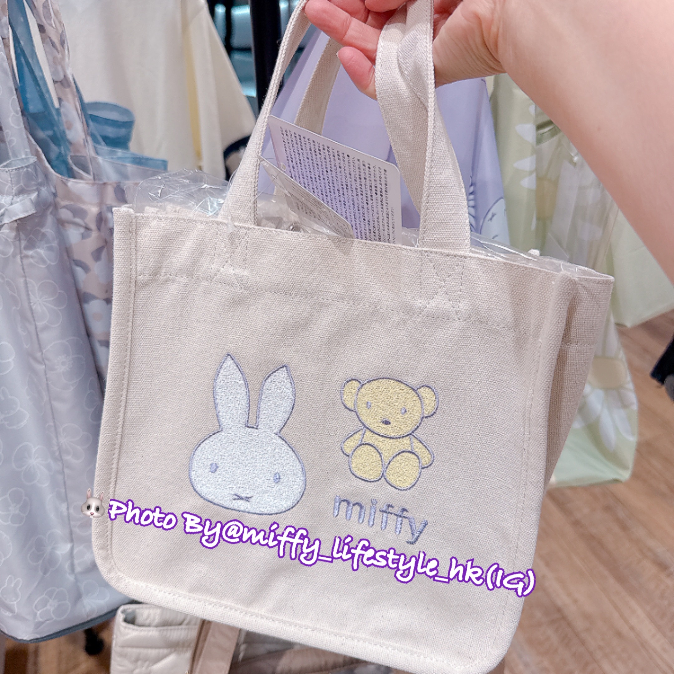 🐰💚 開心果及薰衣草系列 💜 "刺繡手提袋 "( 📦 大約4月底 ～5月底到貨, 若遇到缺貨或其它因素貨期會延遲 ）
