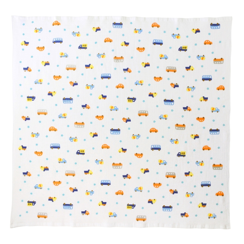 🇯🇵預訂 日本直送🇯🇵日本製Hot Biscuits 春夏款藍色車車新生兒純棉打底八件套