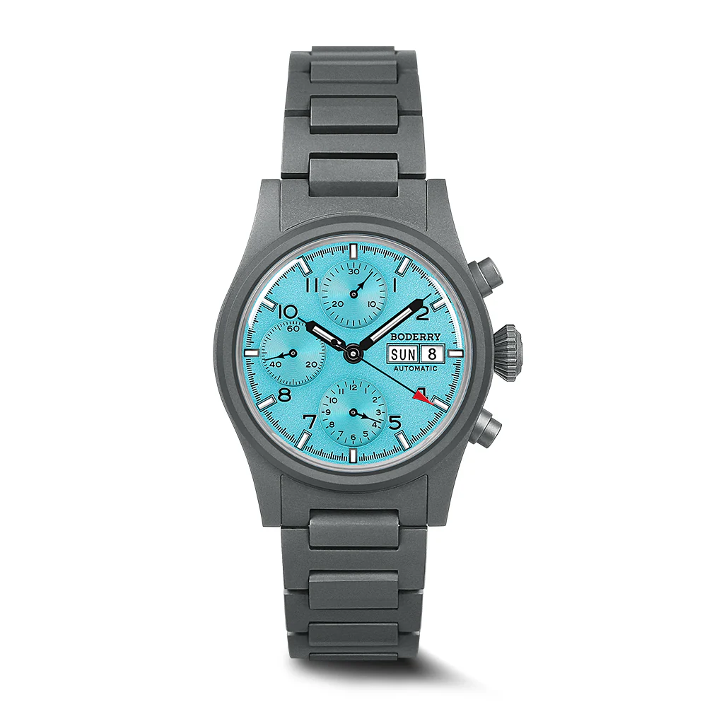 Boderry Landmaster Titanium Chronograph Automatic -  BD-A18T-07B Ice Blue 