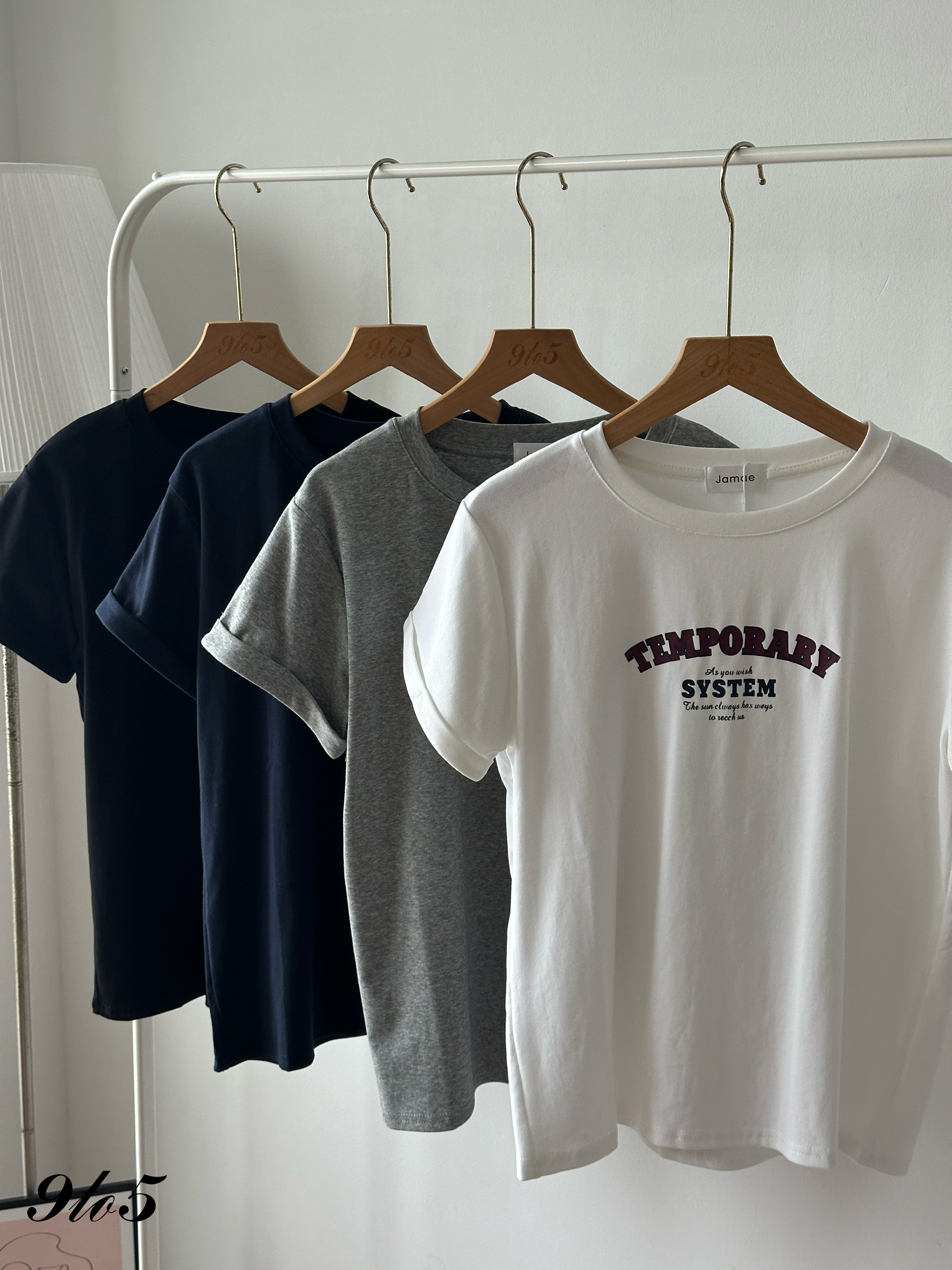 T4390 Printed Wording Tee - 4 Colors 