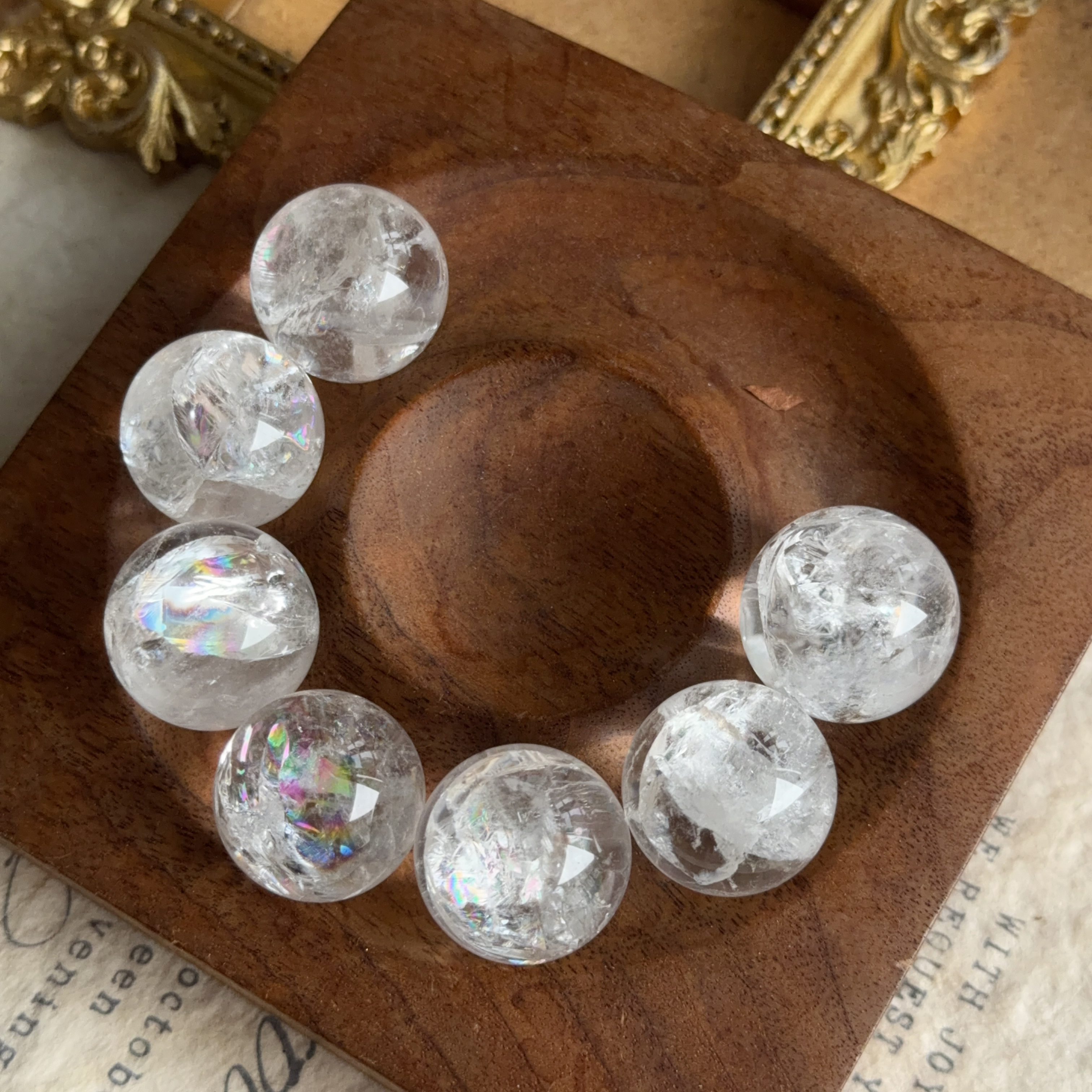 2cm爆彩白水晶球