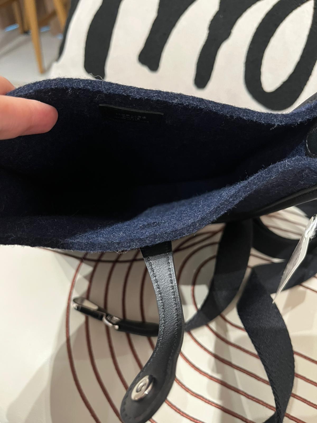 全新 HERMES Mini Evelyne 16 ,2Z 午夜藍 Bleu Nuit牛皮 Feutre 羊毛氈銀扣,STAMP Z , 100%Authentic,全新未使用品 ✅收據✅dust bag✅box 