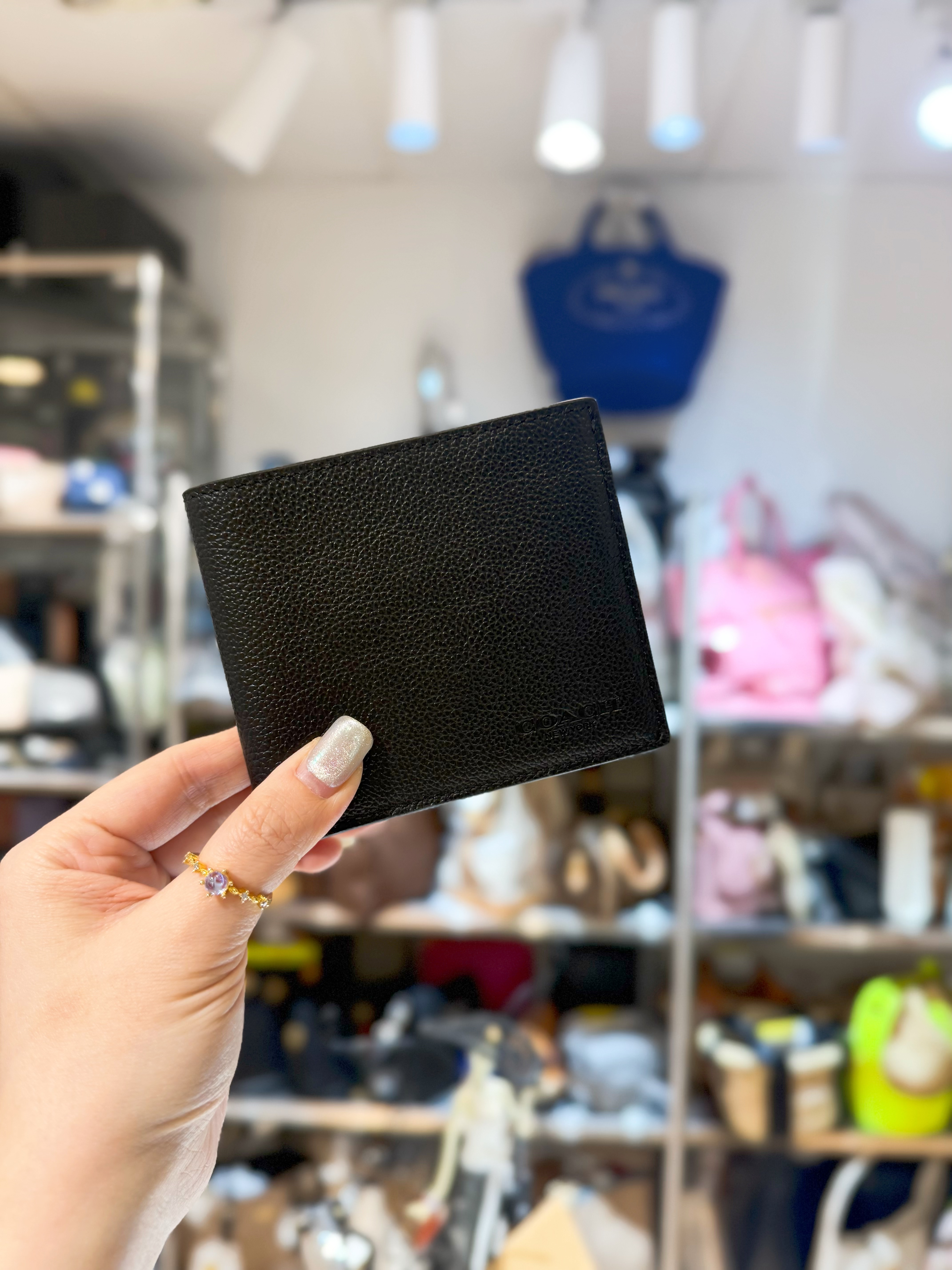 Coach bi fold wallet id/pebb/blk