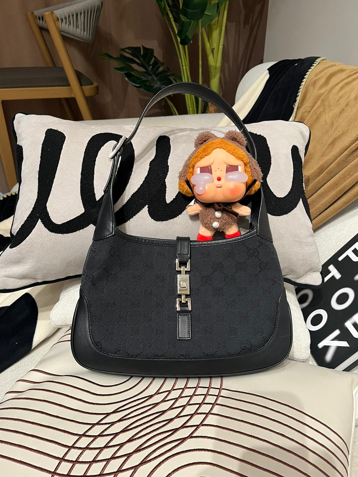 Gucci Jackie Shoulder Bag hobo noir 100%Authentic,95%new✅dust bag 