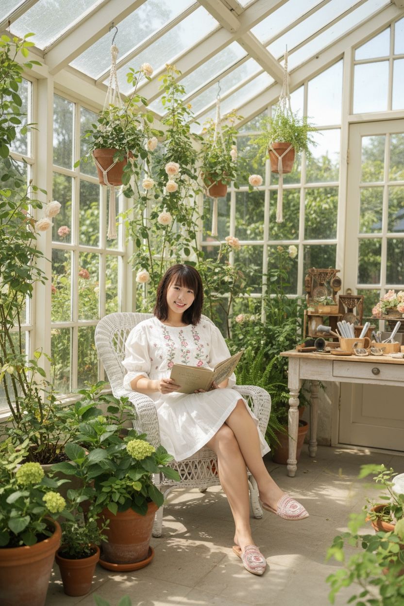 White Cotton Simple Floral Emb Short OP #1400