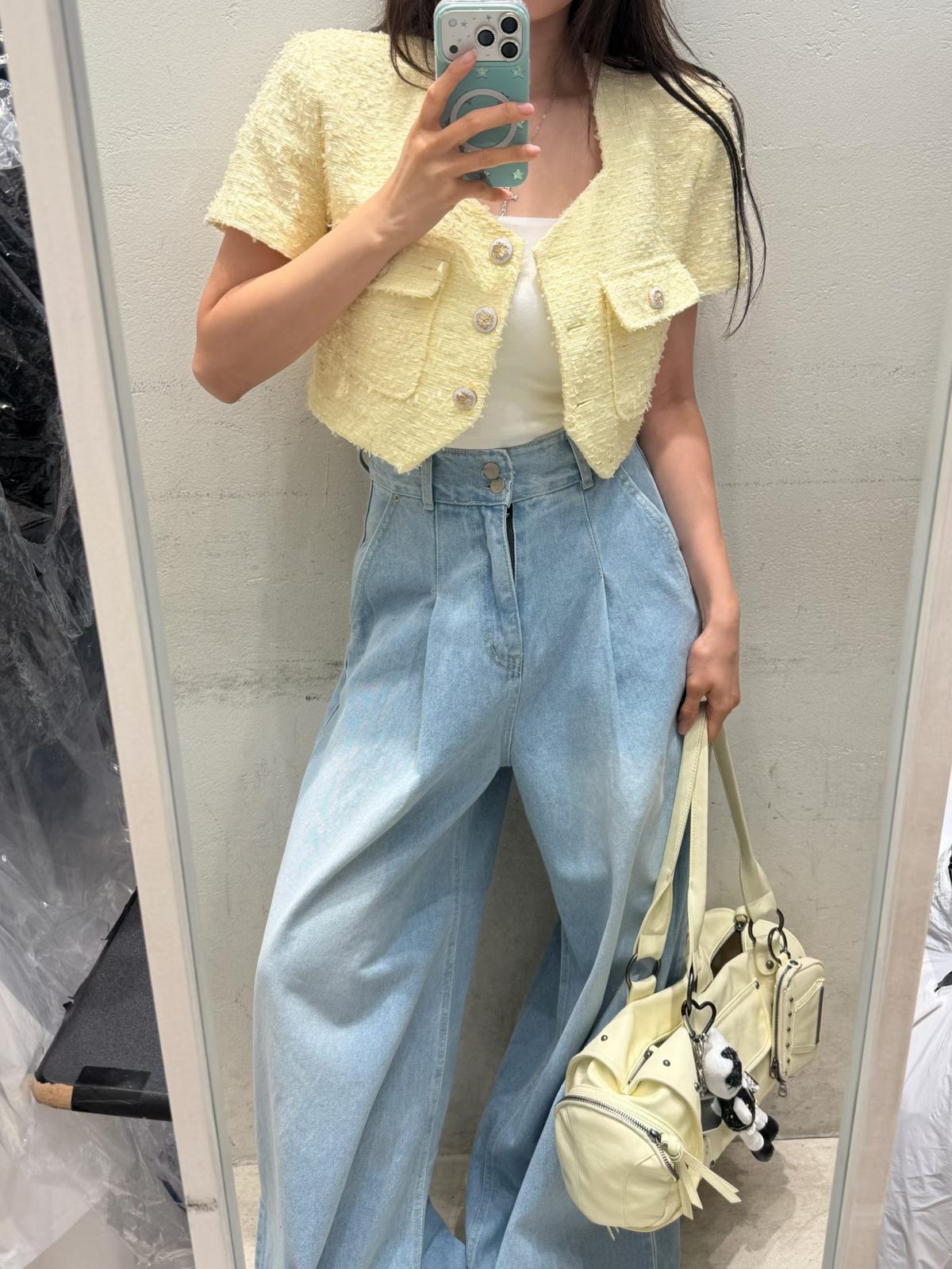 T14 短袖薄Tweed外套