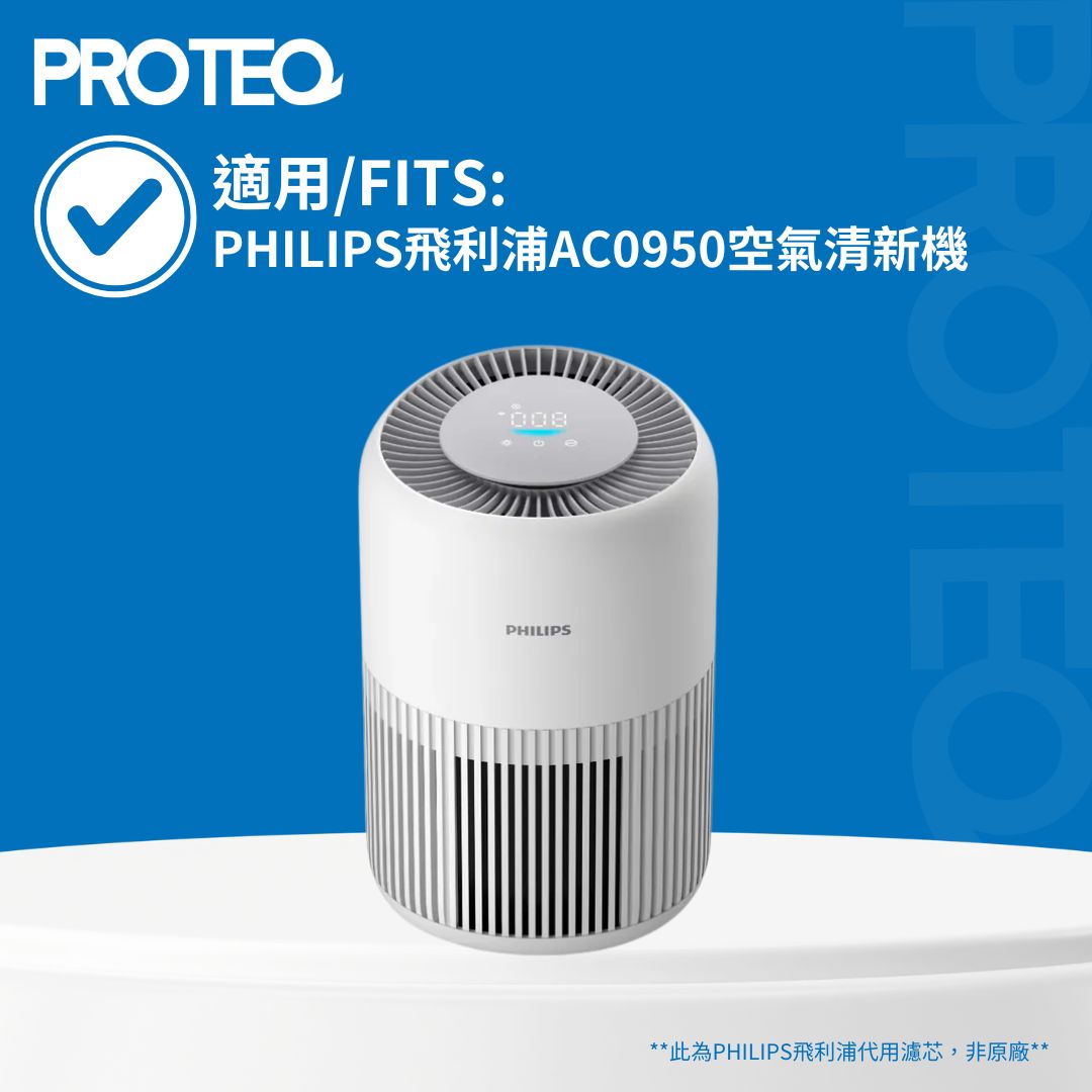 適用Philips飛利浦 AC0950空氣清新機HEPA濾網套裝