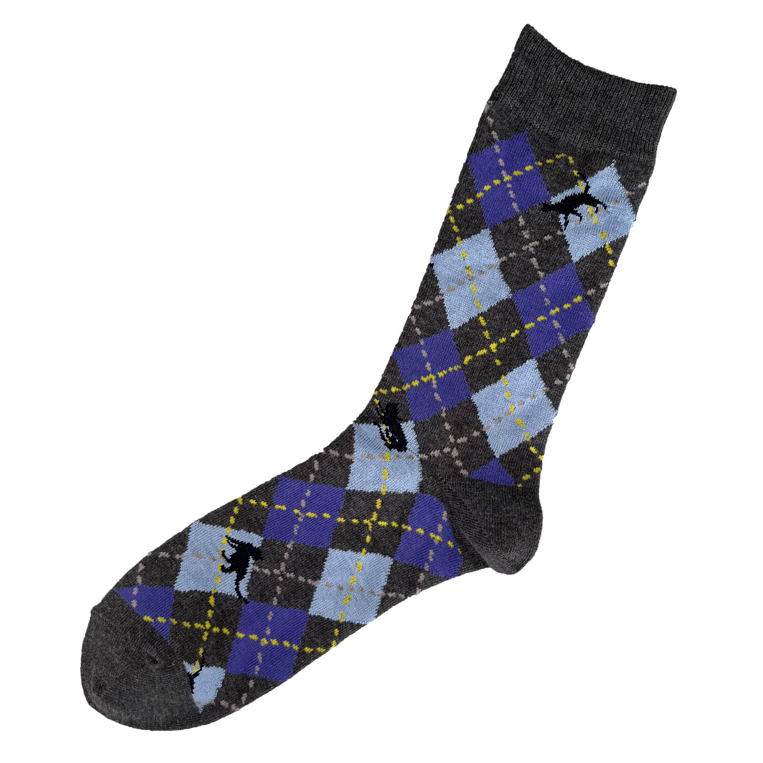【日本製】經典菱格紋(Argyle check)隱藏貓貓抗菌防臭襪(男裝)