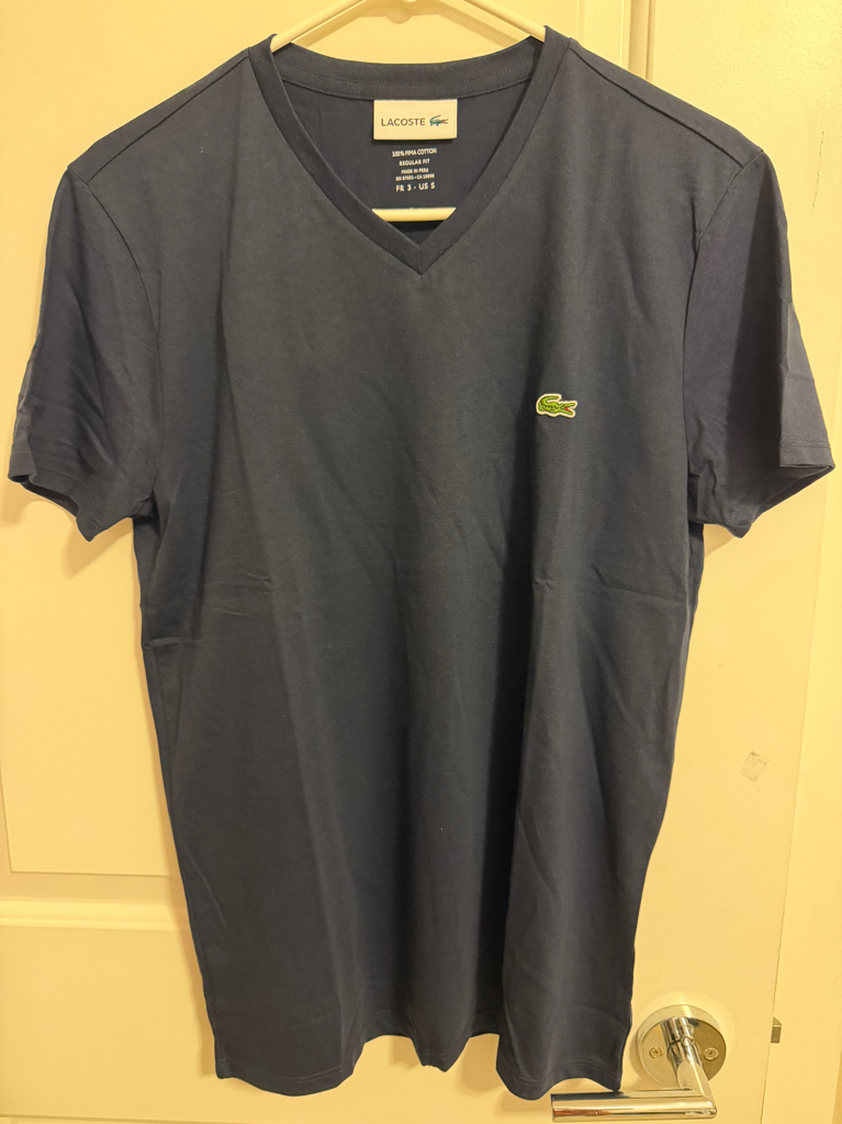 LACOSTE 中性V 領 T shirt 