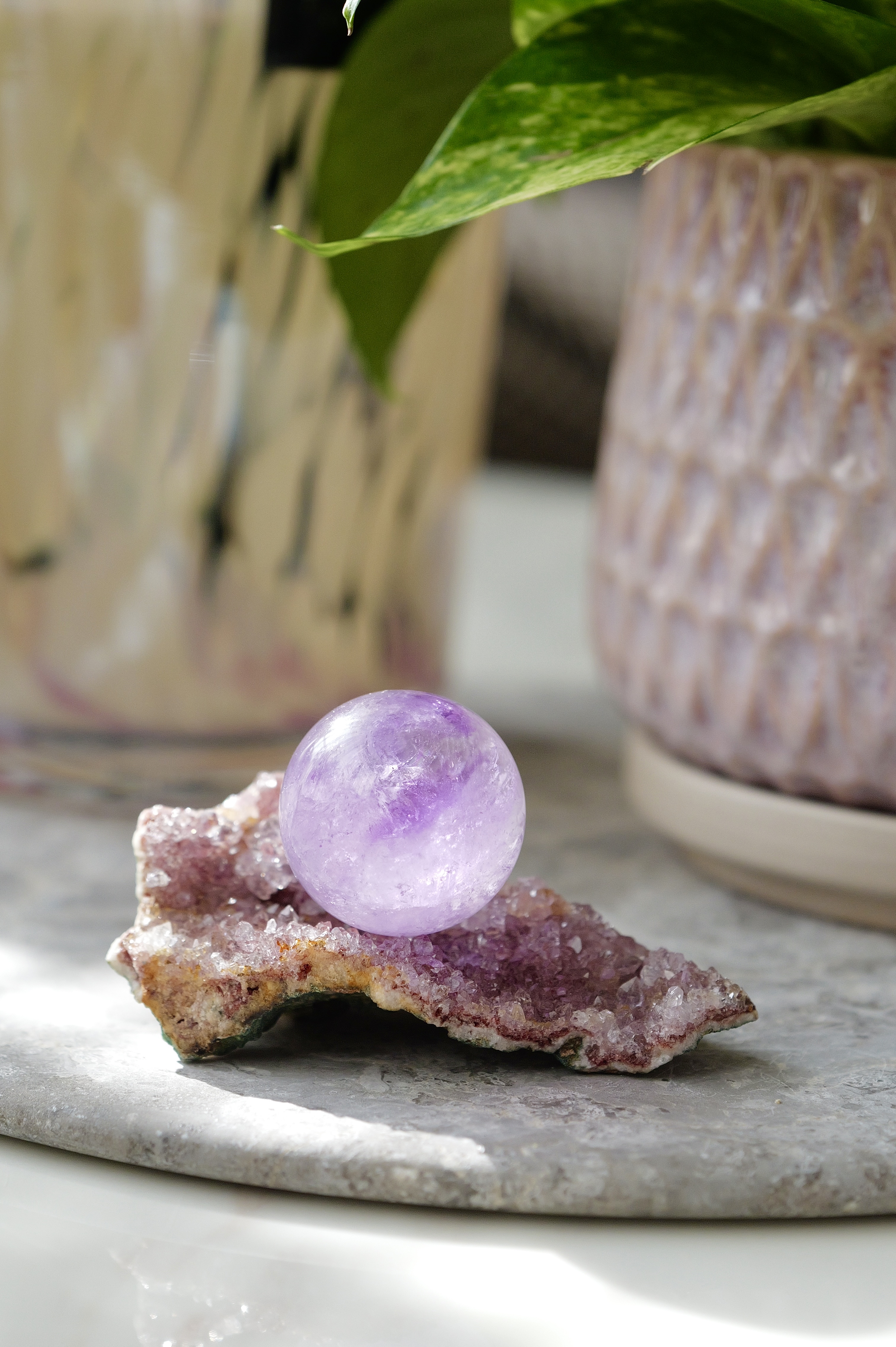   ༒8.6cm Pink Amethyst Geode༒ PA.7053H3m-RA22*28F