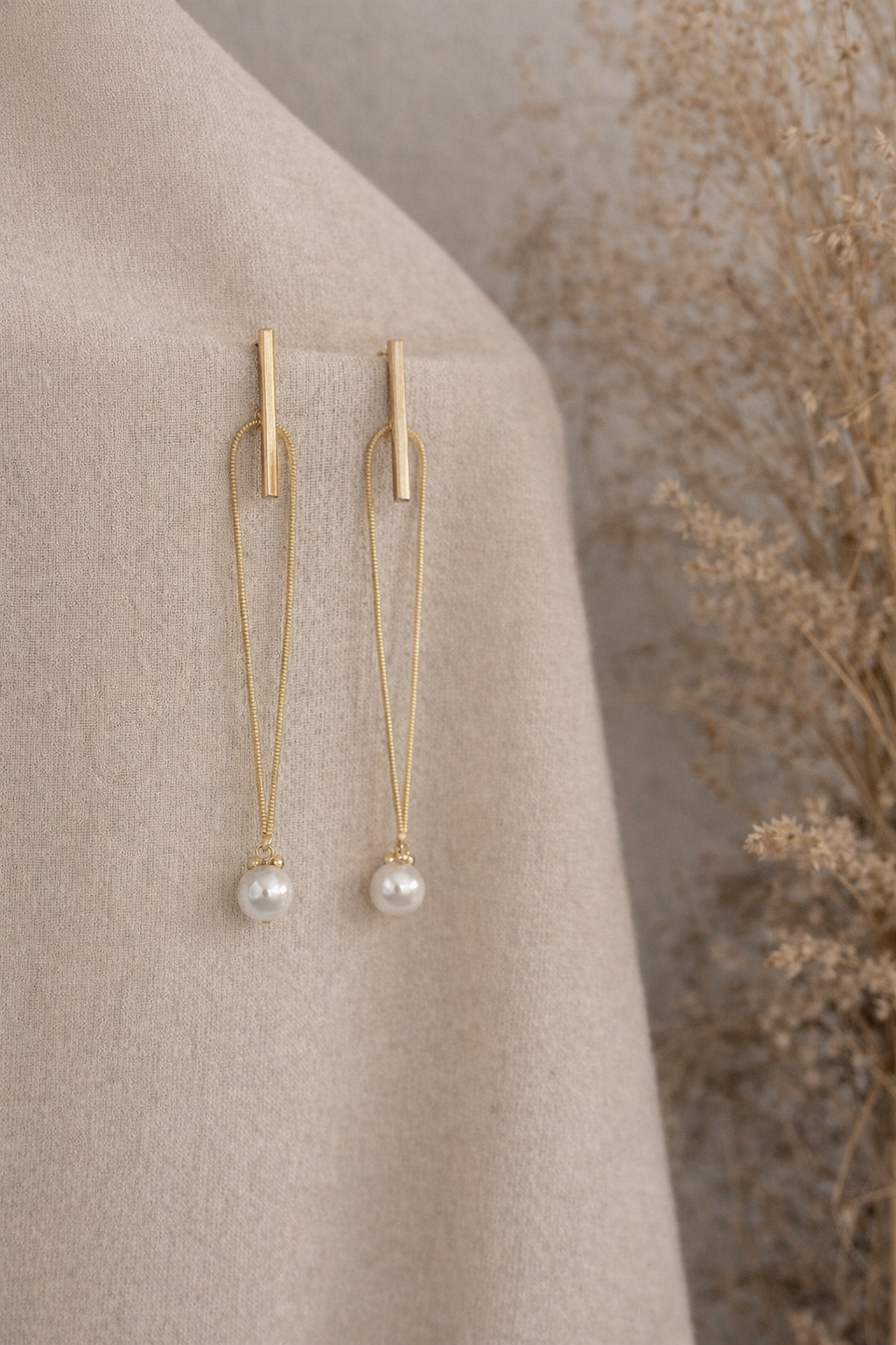 Pearl Linear Drop Earrings