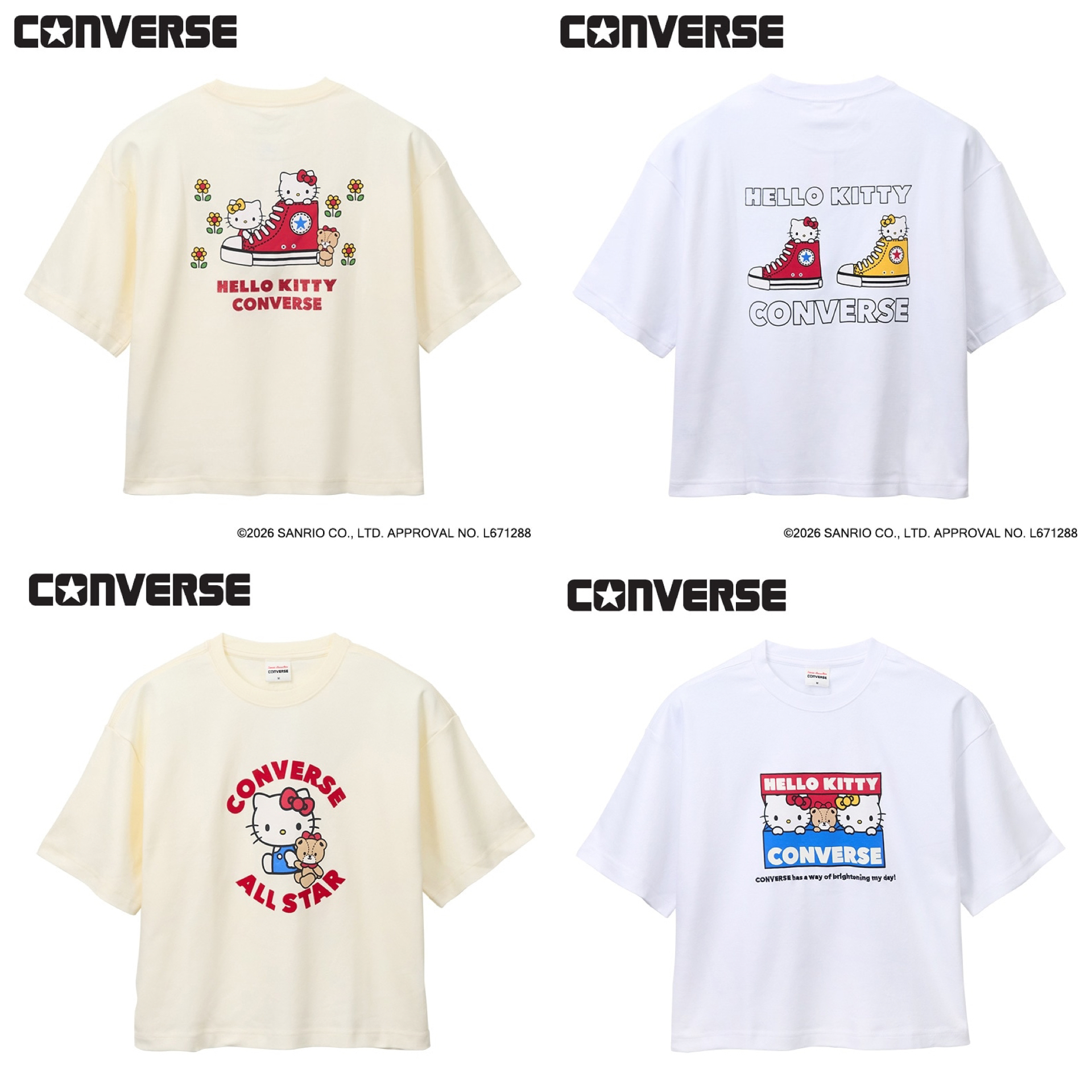 日本預訂📍日本限定Hello Kitty x Converse系列 - 短袖Tee 不包郵 11/6日本開售