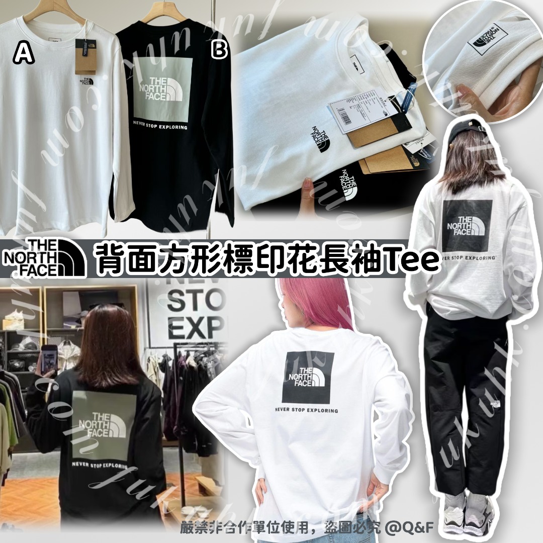 The North Face 背面方形標印花長袖Tee