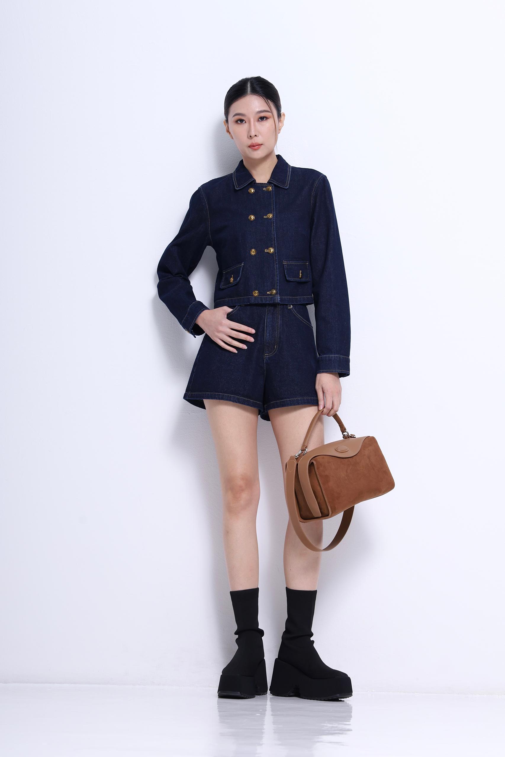 CP1627 A-LINE SHORT DENIM PANT