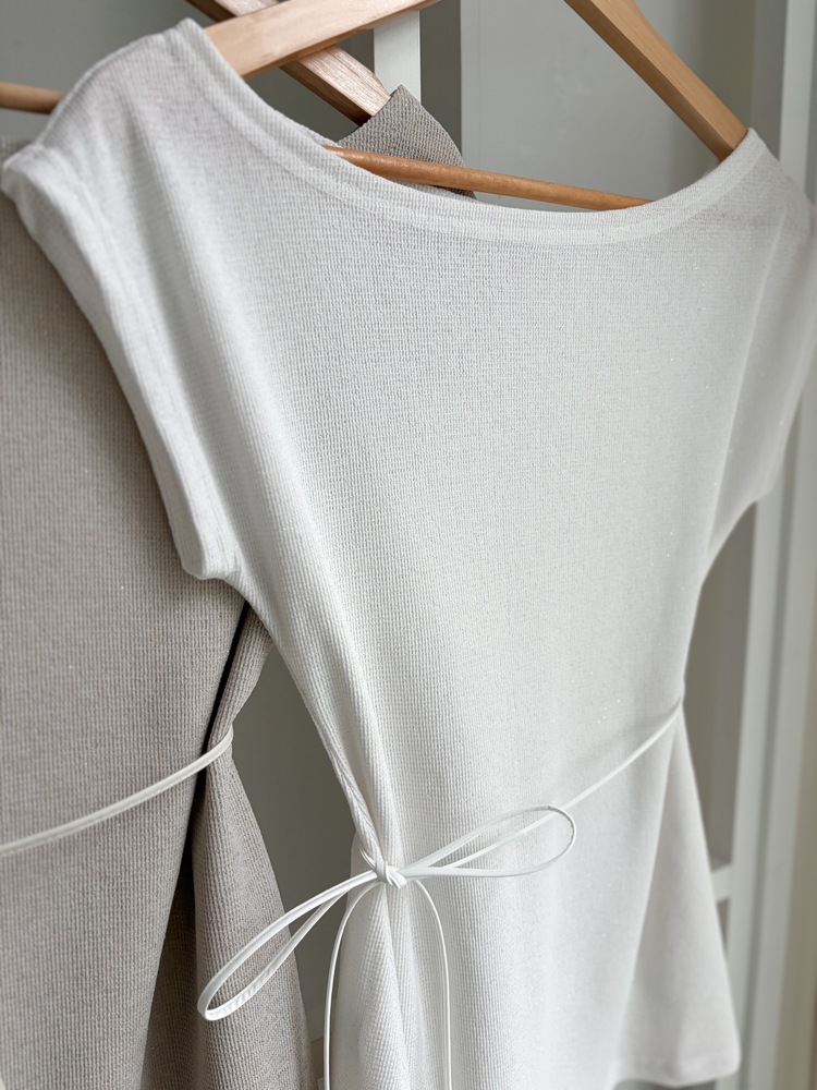 Elysian Boat Neck Belted Set (White)