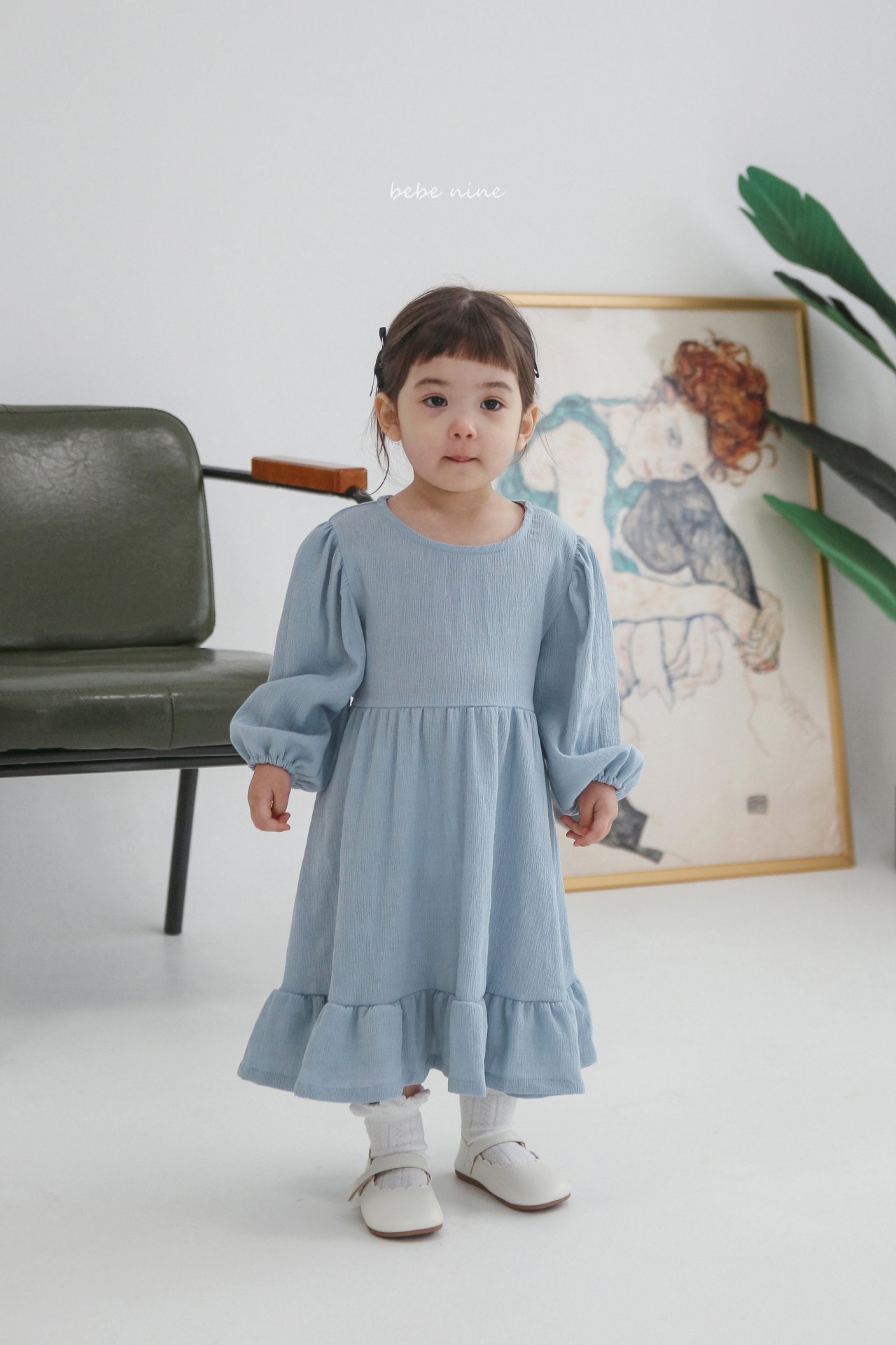 🌸預訂 韓國直送🌸🇰🇷Bebenine兩色後背蝴蝶結綁帶寬鬆長袖連身裙