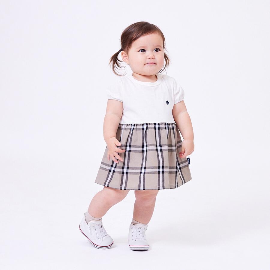 Polo Baby 格仔拼色連身裙 70/80cm 2色可選