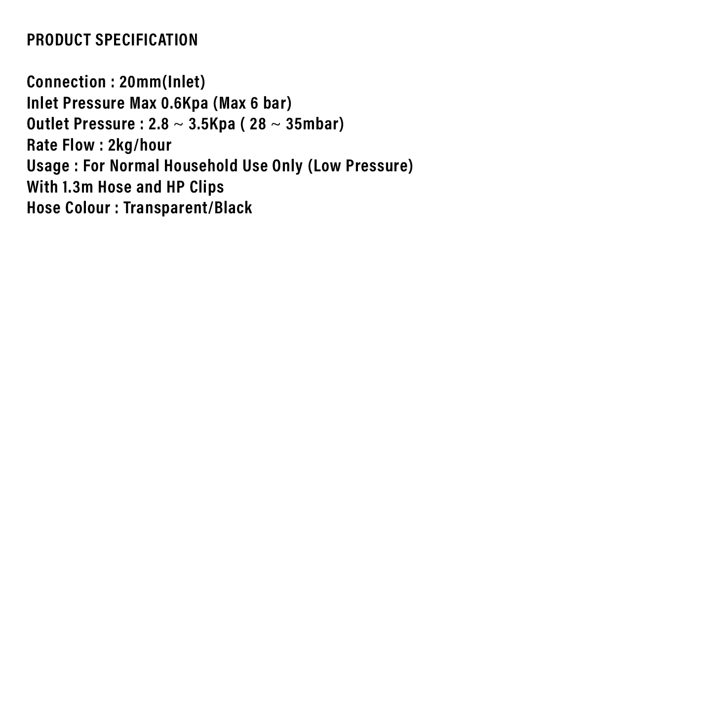 Milux High Pressure Gas Regulator with Hose (M-168HPH)