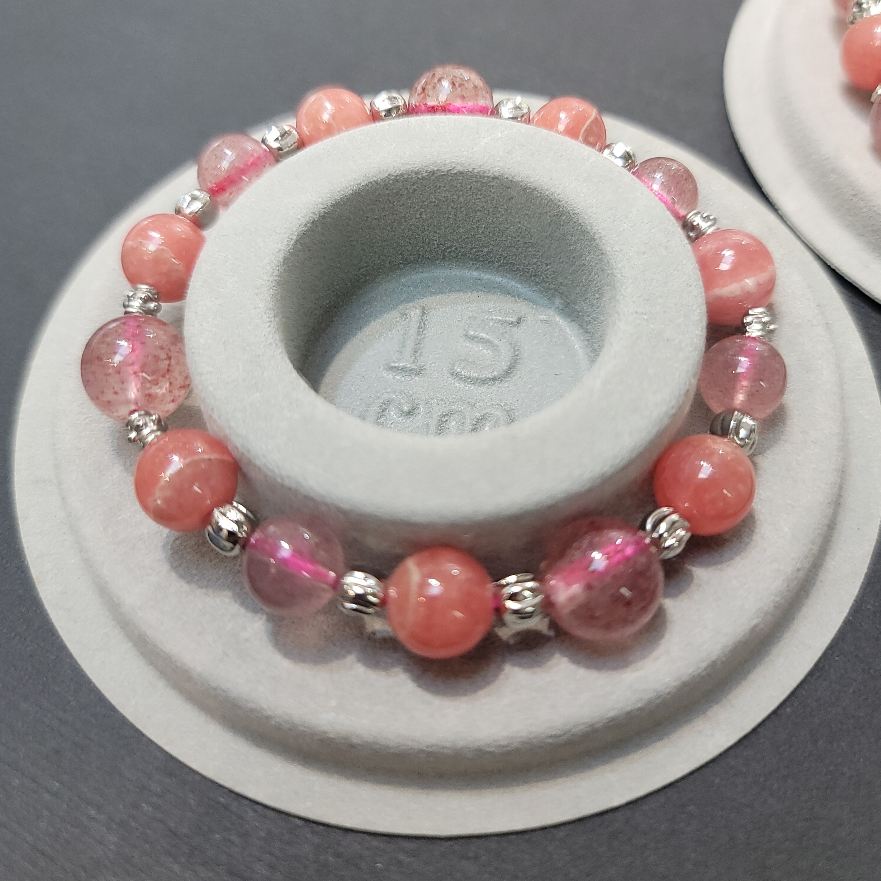 紅紋石草莓晶藏銀手鏈