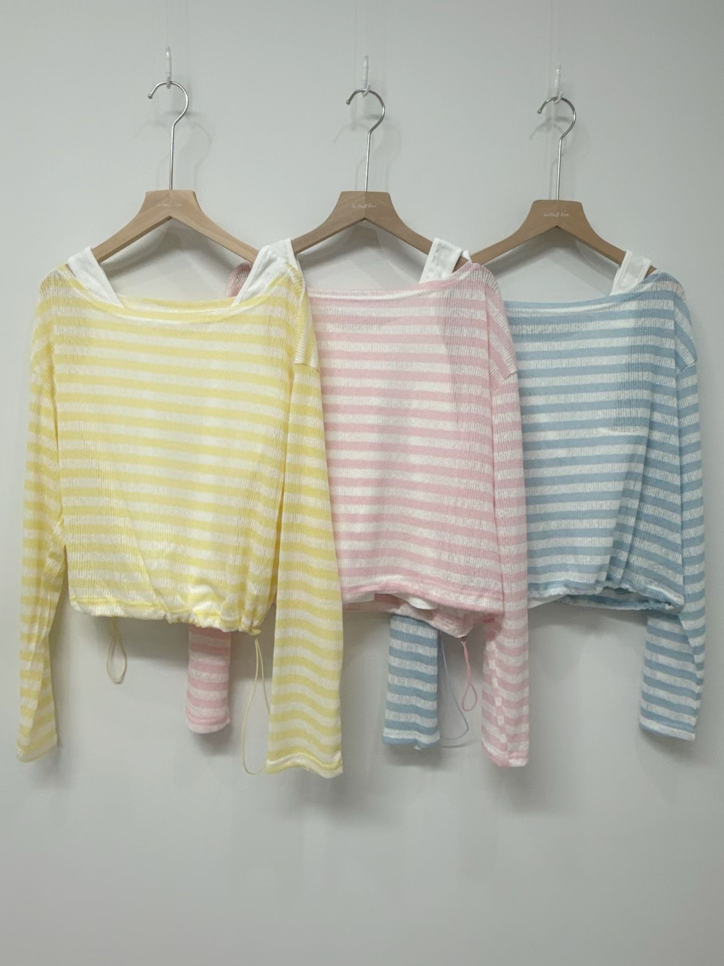 Lu057 休閑甜美間條套裝