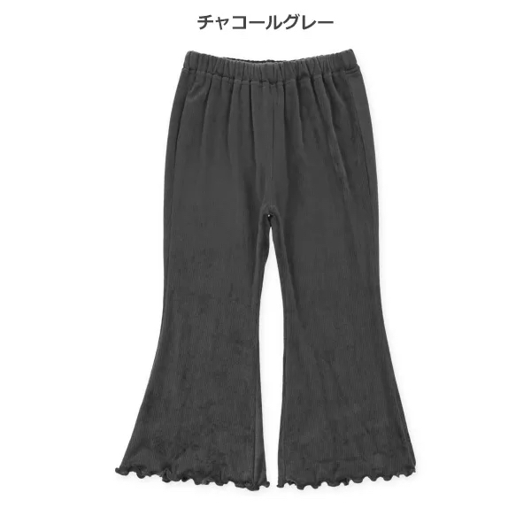 <🌟新品訂購🌟> 針織坑紋薄毛底喇叭褲[26W-G2802]
