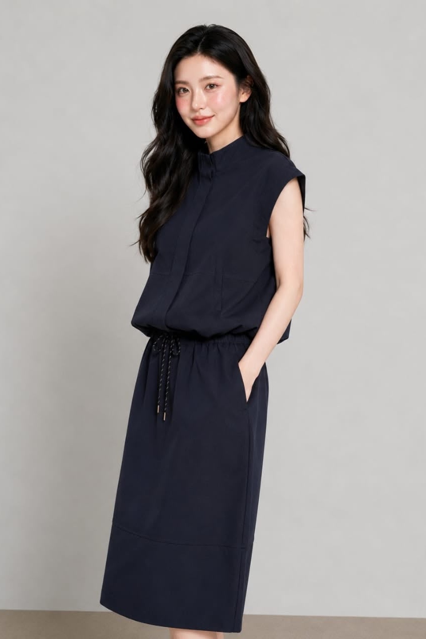 955846 Mila Minimalist A-Line Midi Skirt