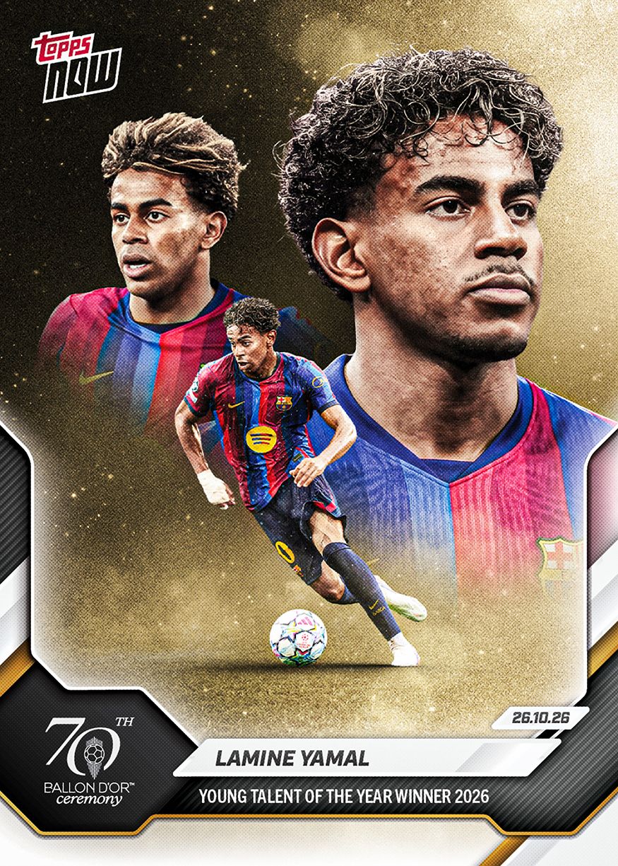 Lamine Yamal - 2026 Ballon d'Or Topps NOW® #2 年度最佳年輕球員紀念卡【團購】