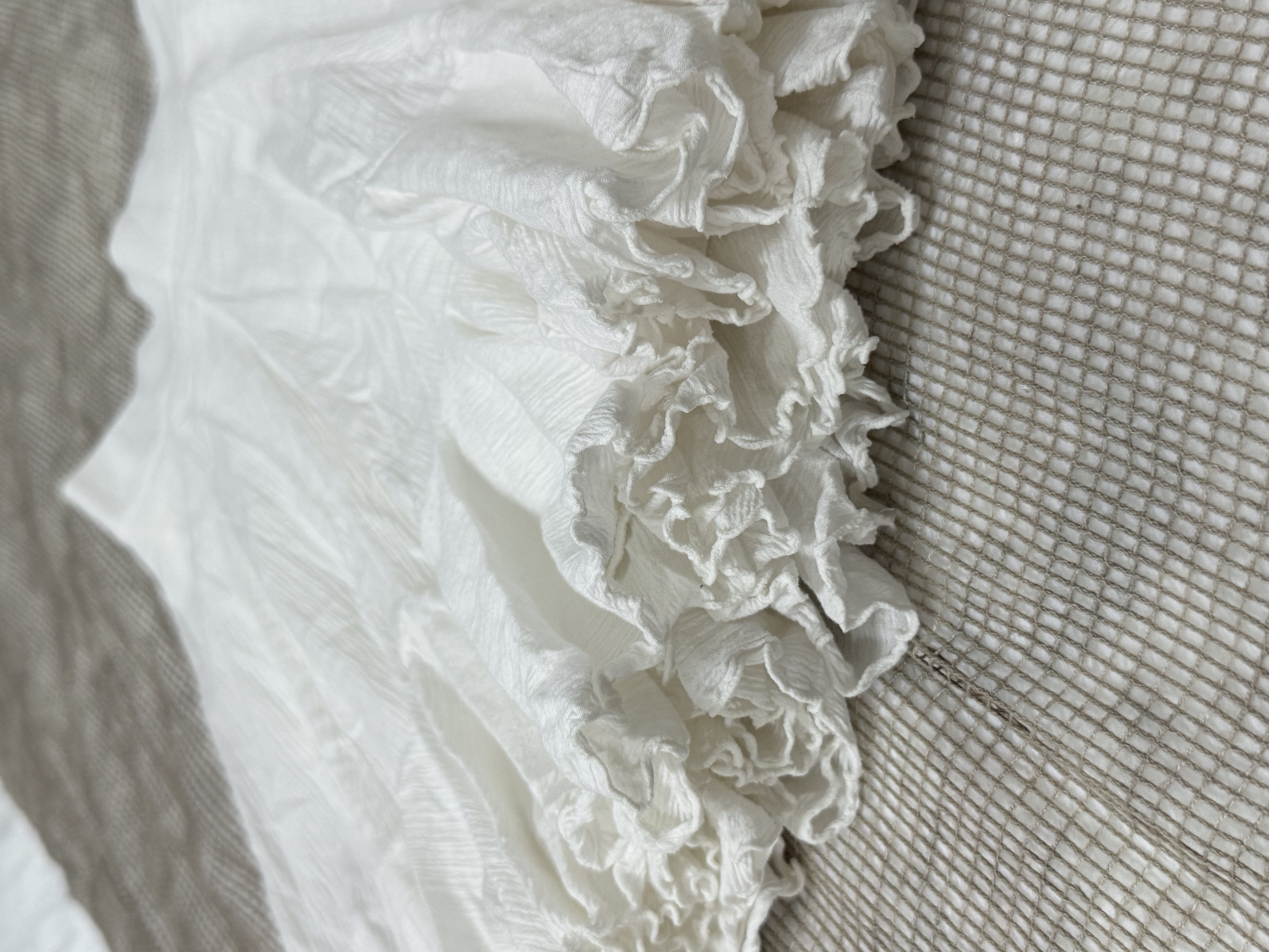 White Ruffle Tiered Mini Skirt