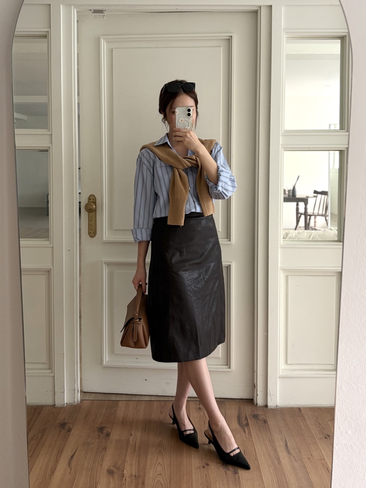 Striped Oversize Shirt (Blue)