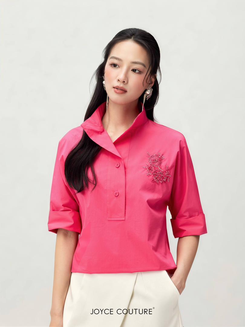 花卉图案衬衫上衣 T0775