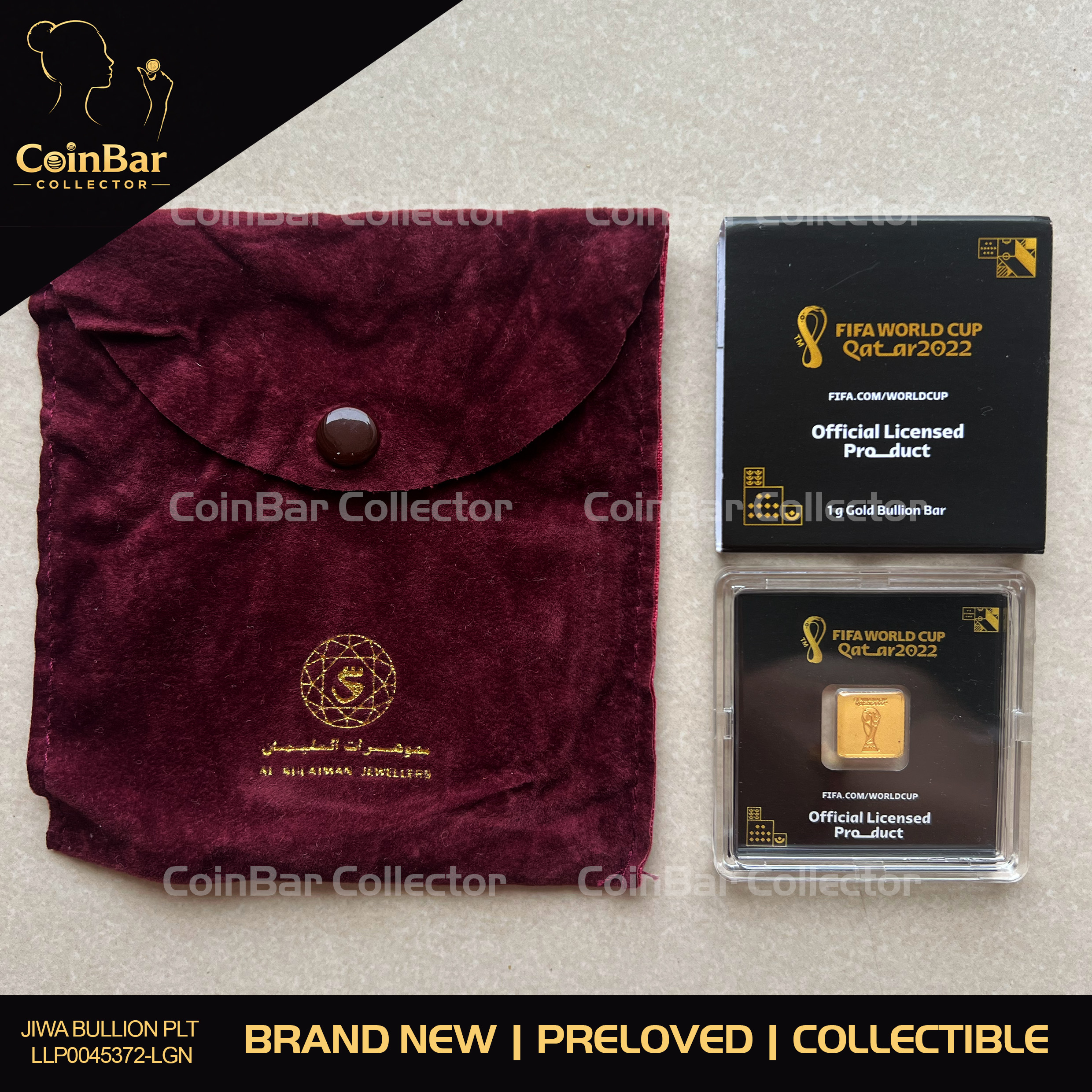 (SN:2110) FIFA World-Cup Qatar 2022 1g 🇩🇪 Limited Gold Bar Emas 999.9 足球赛